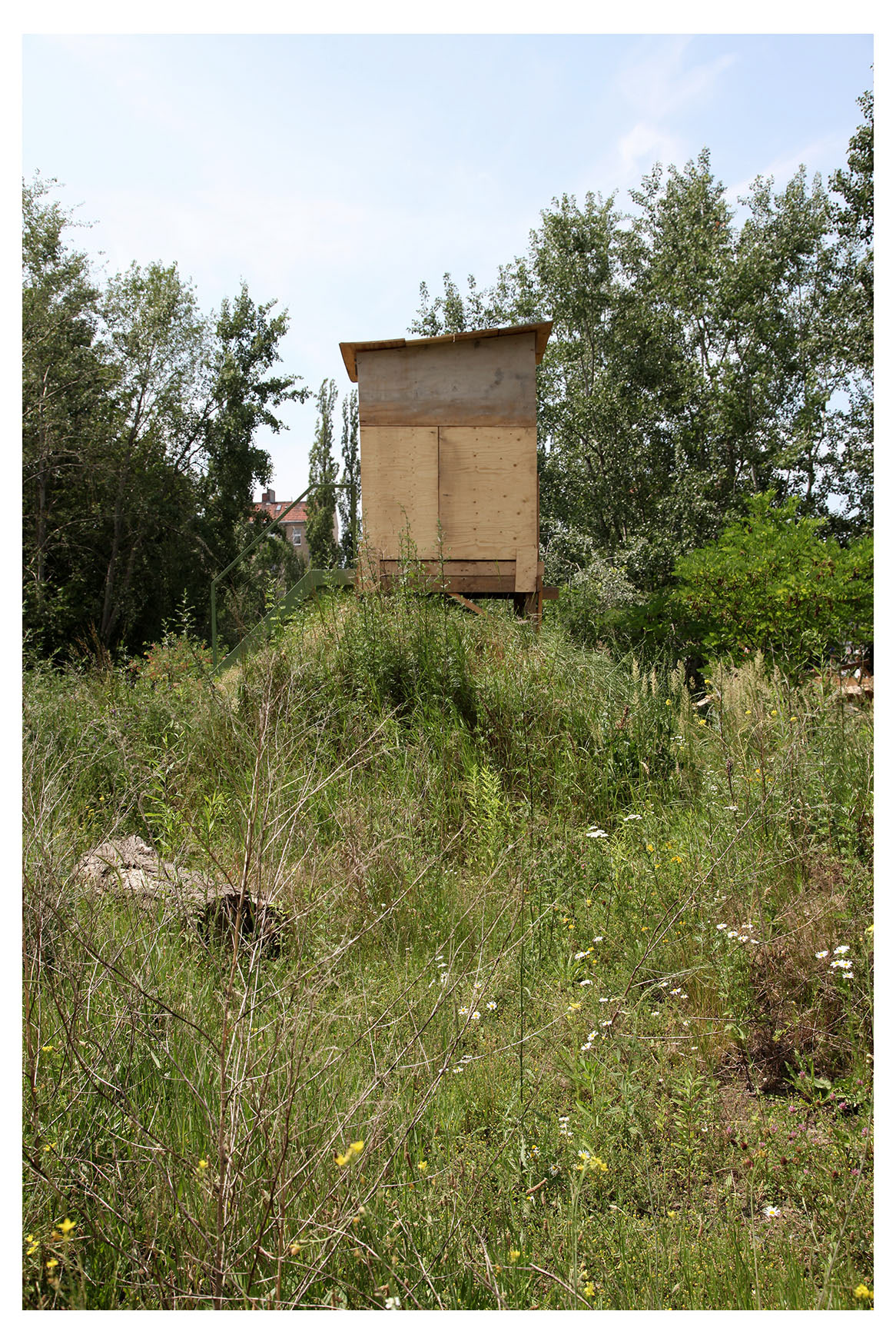 wooden cabin on hill, from photographic series shelter