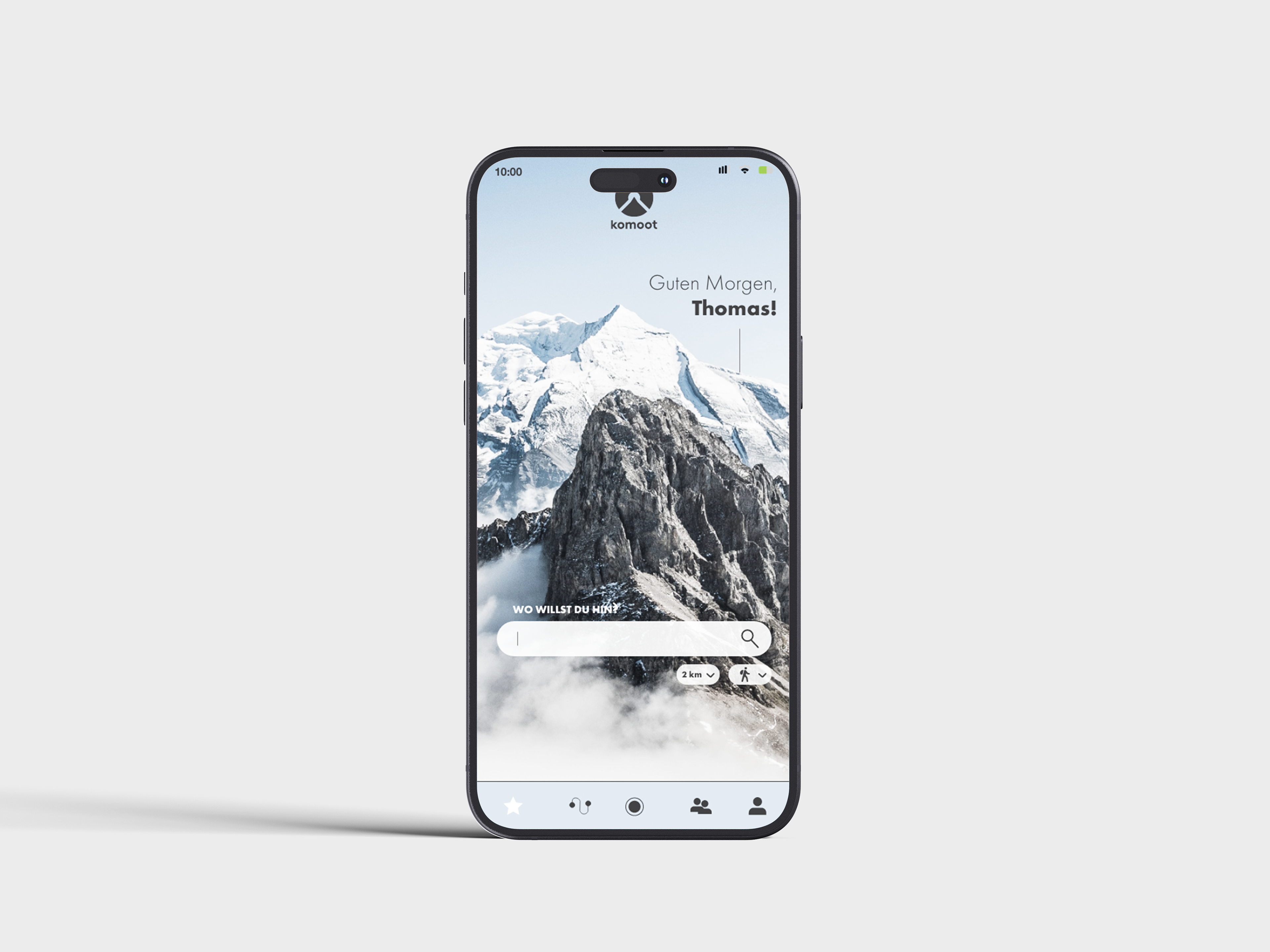 Komoot Redesign Startseite