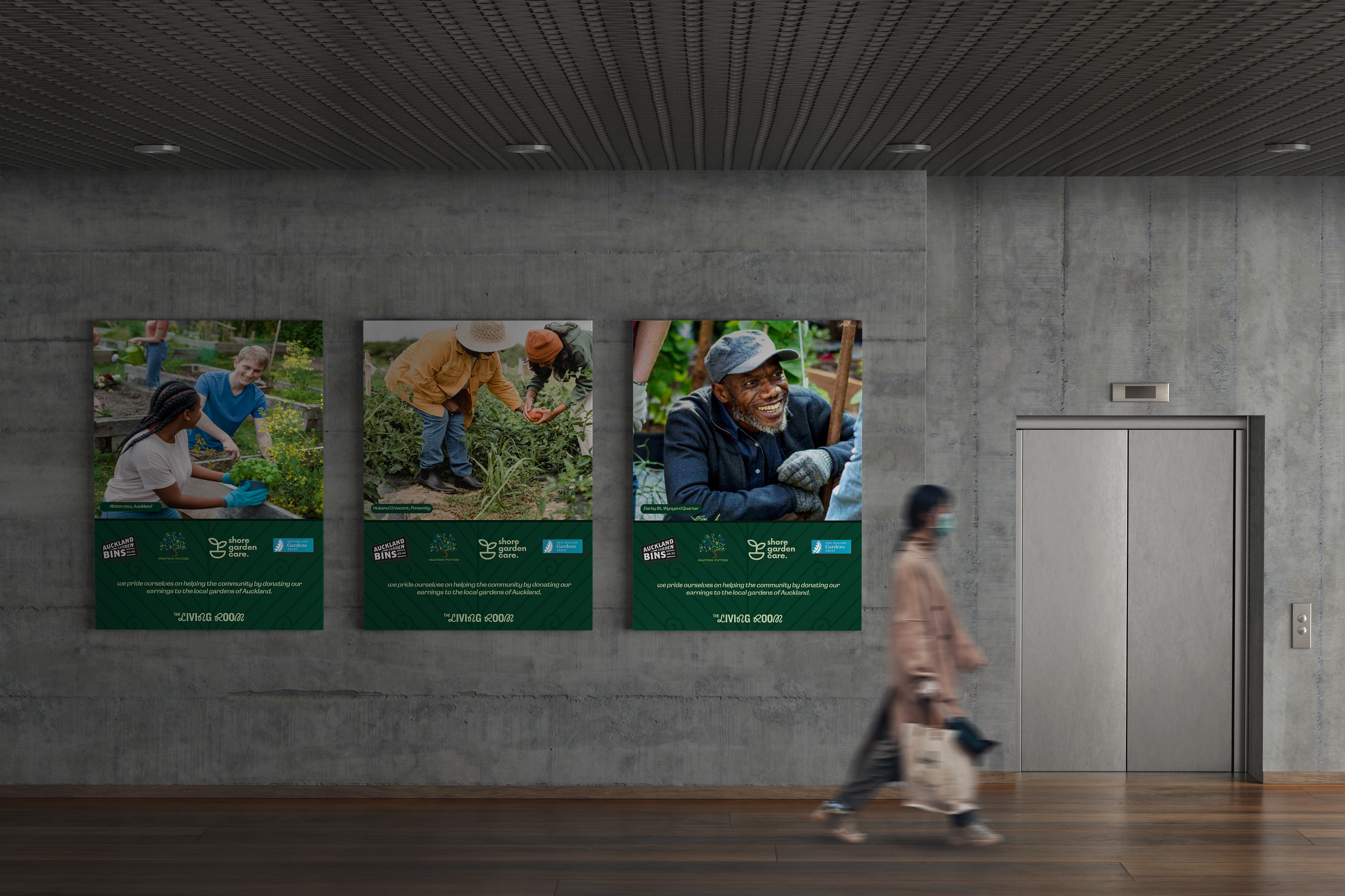 Internal facing posters to inform inhabitants the communities that The Living Room helps.