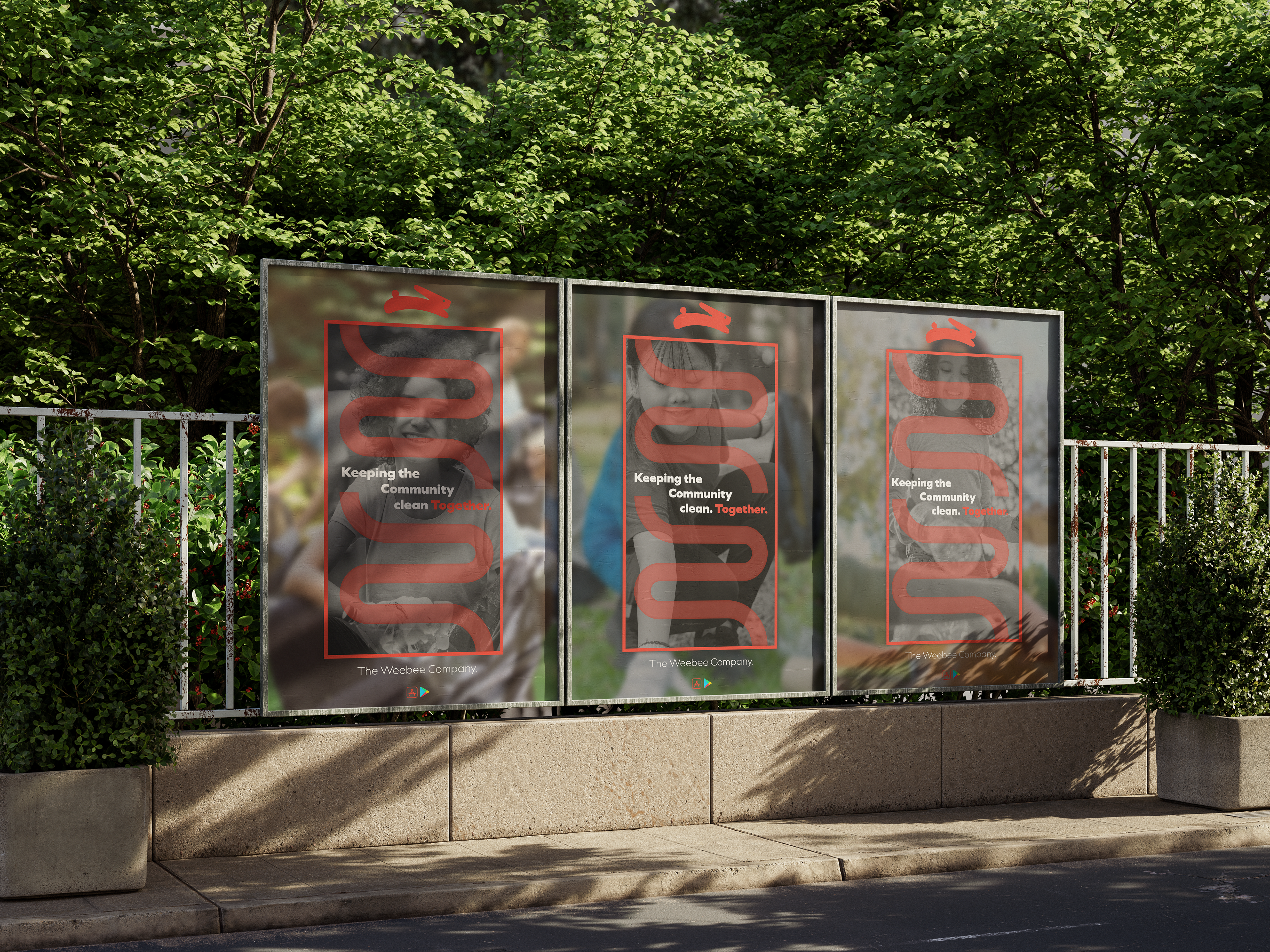 Weebee Poster displayed and installed within communal areas