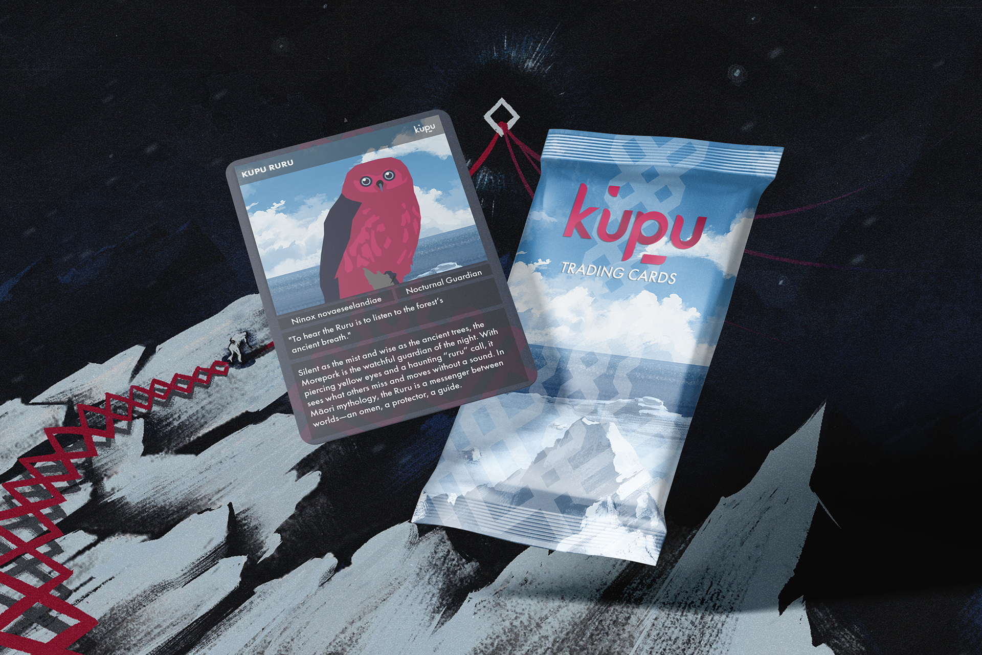 The Kupu trading card helps incentivise the brand of Kupu.