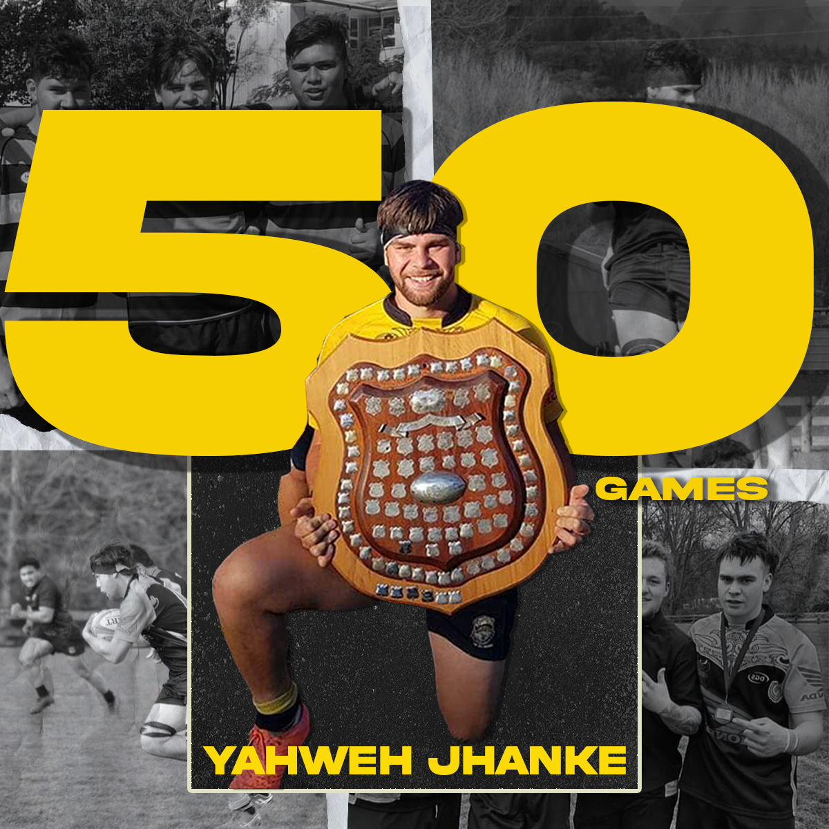 In collaboration with the Taumarunui Districts Rugby team congratulating a significant milestone for player Yahweh Jhanke
