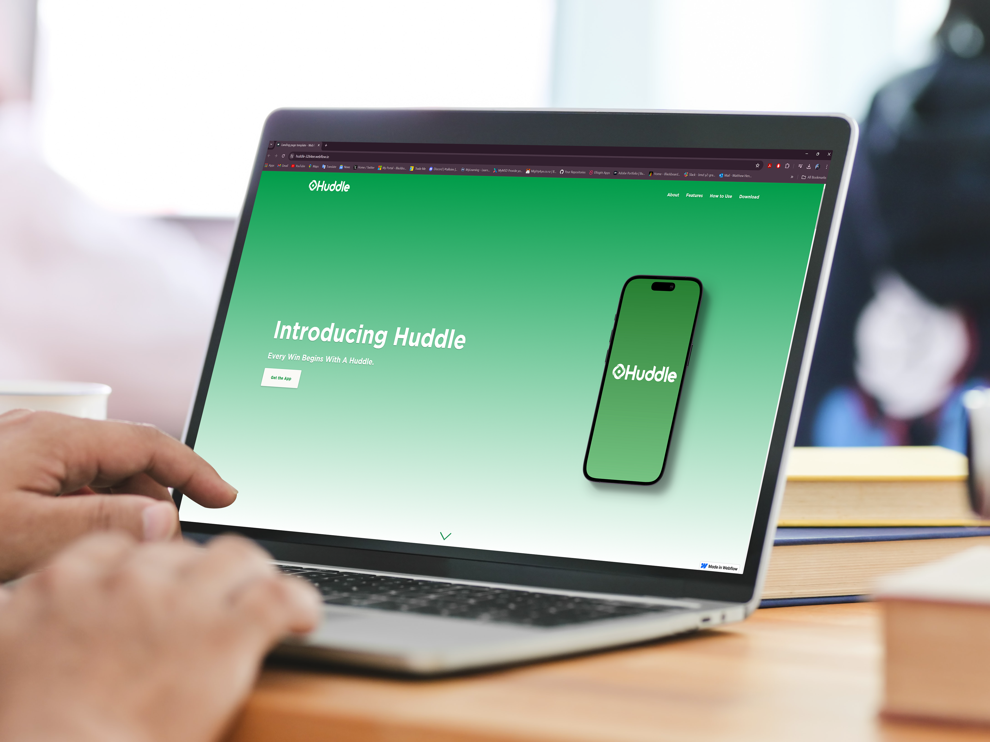 The Huddle Website to teach certain audiences who are unfamiliar with mobile phone apps.