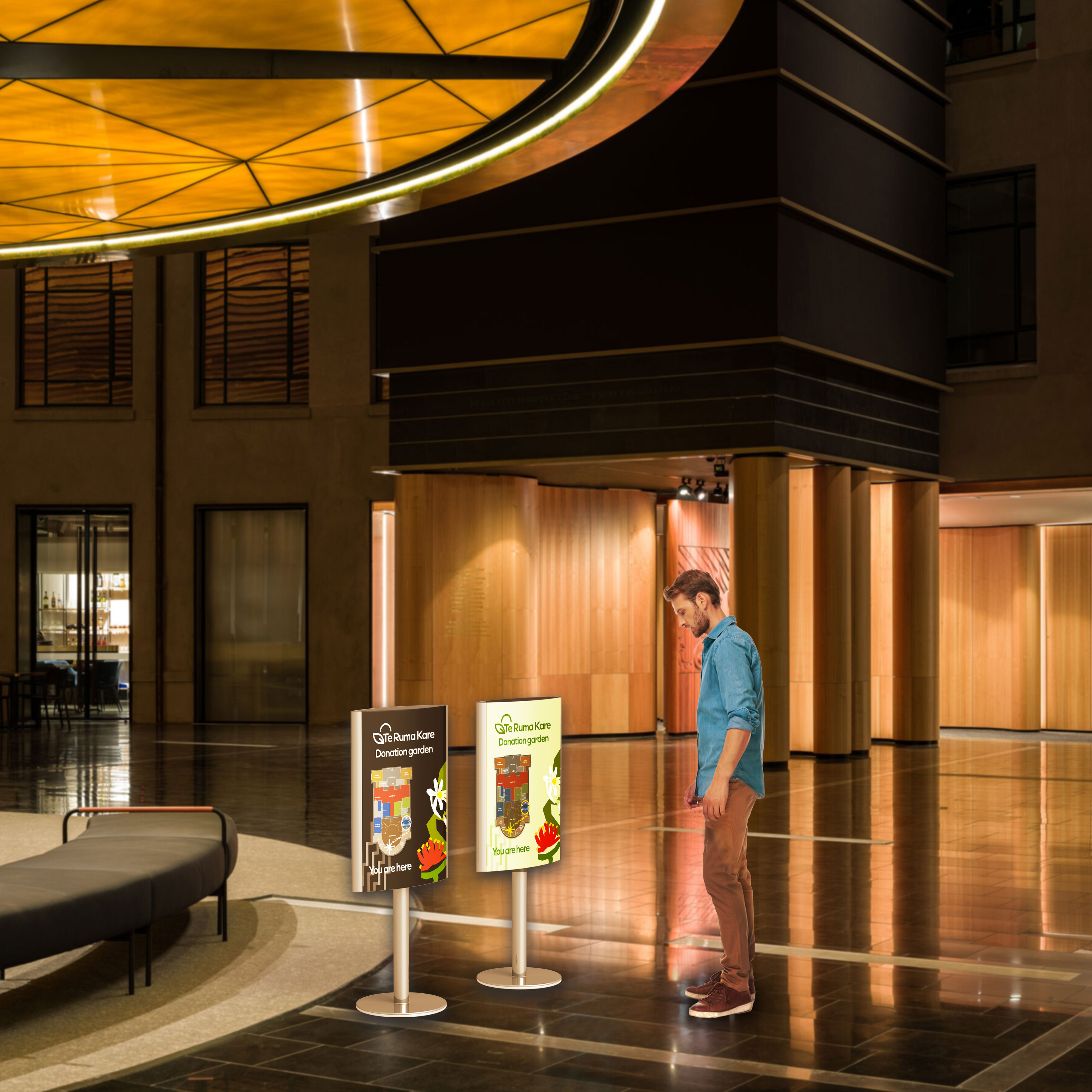 Interior signage showcasing the location of Te Ruma Kare within Auckland Museum