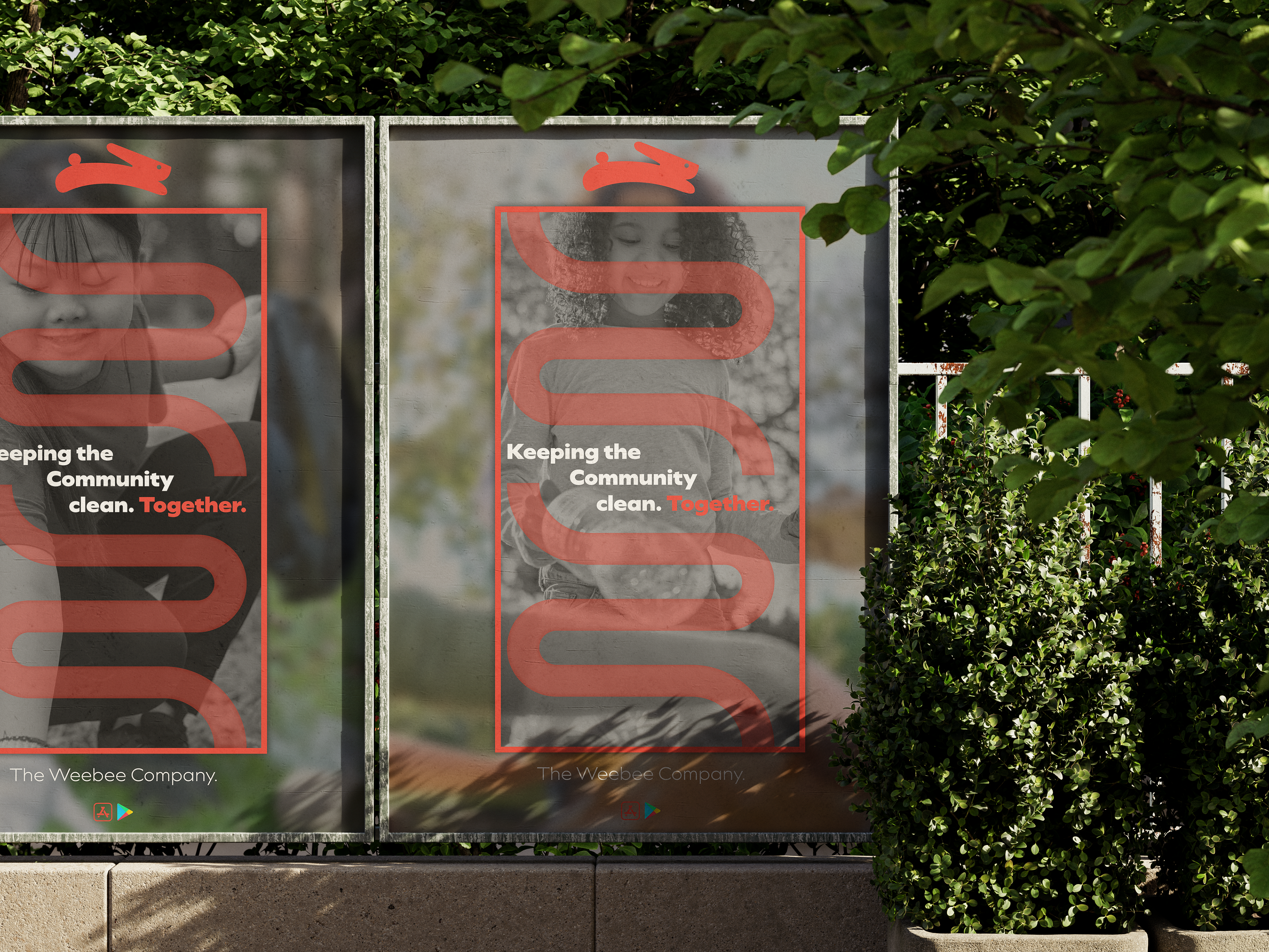 Weebee Poster displayed and installed within communal areas