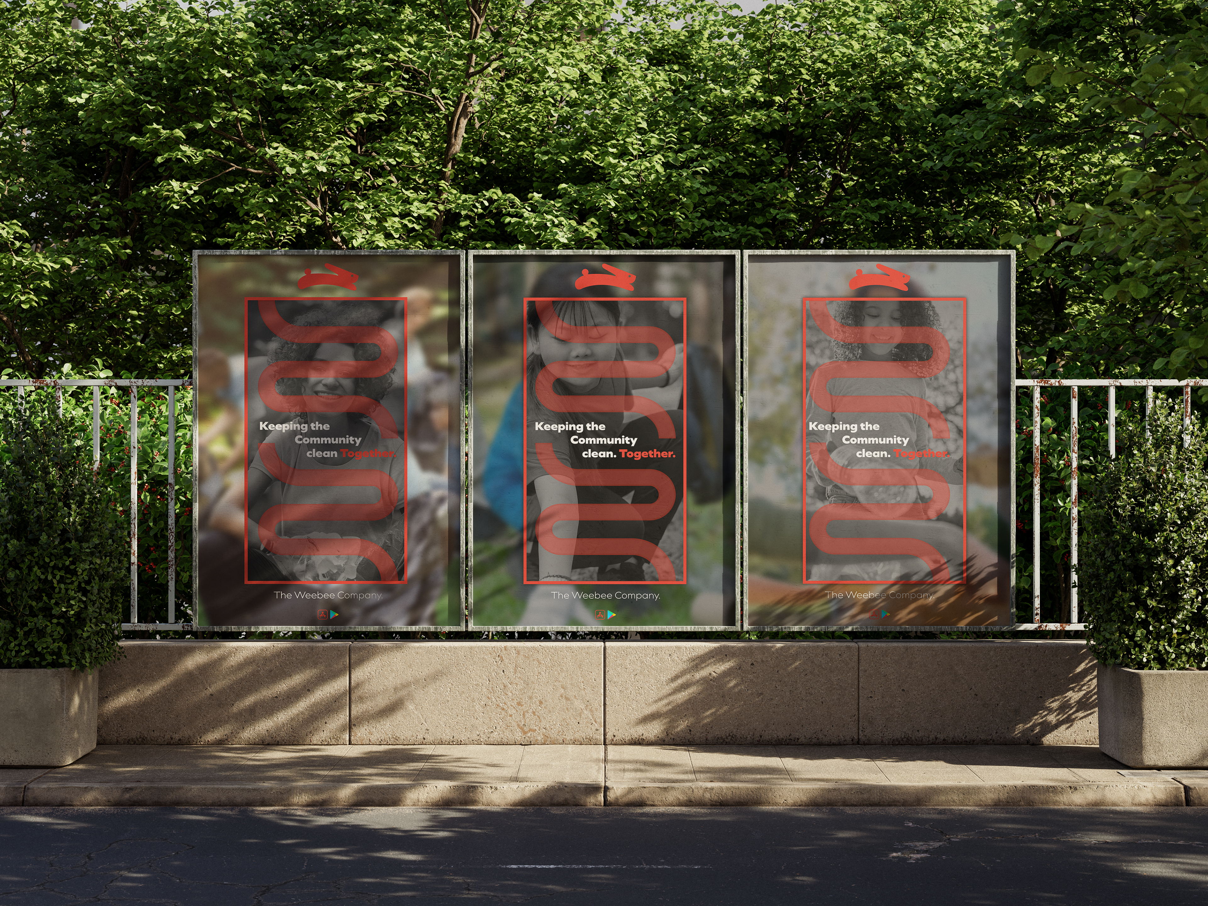 Weebee Poster displayed and installed within communal areas