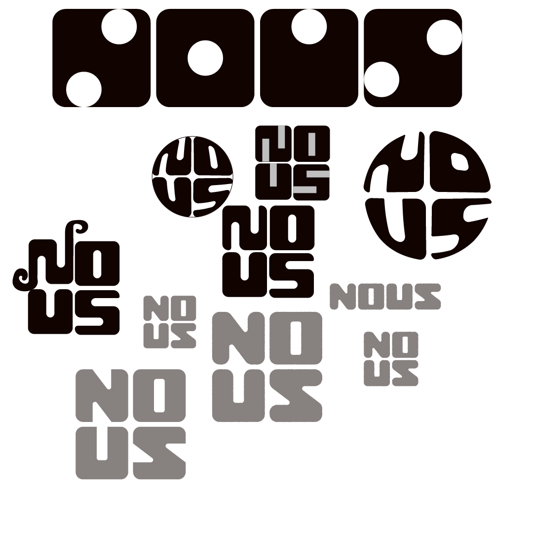 Began process by developing a modular type that reflects the creative and customizable atmosphere of the space.