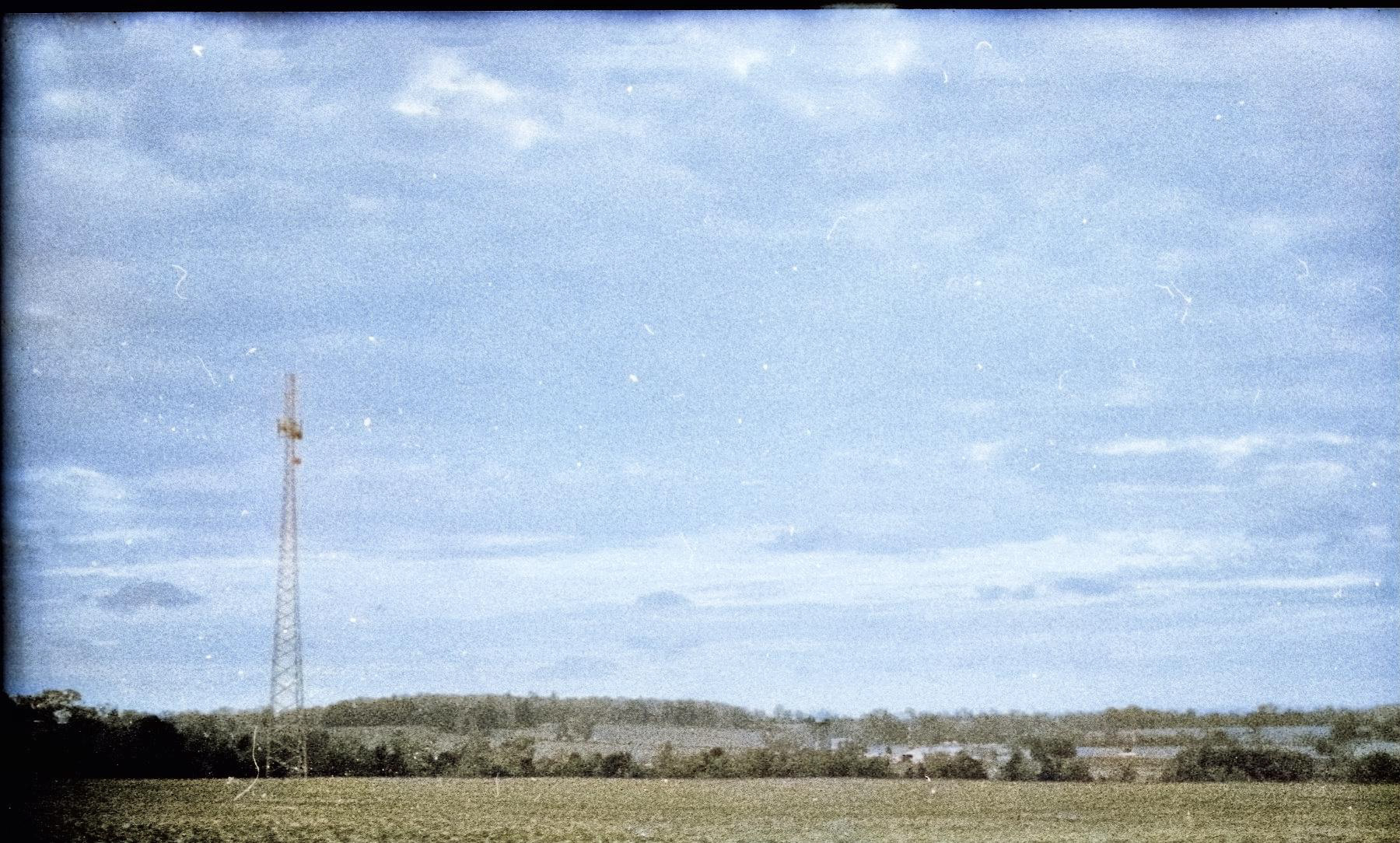 Coms Pole in Simcoe County on expired Fujifilm colourized