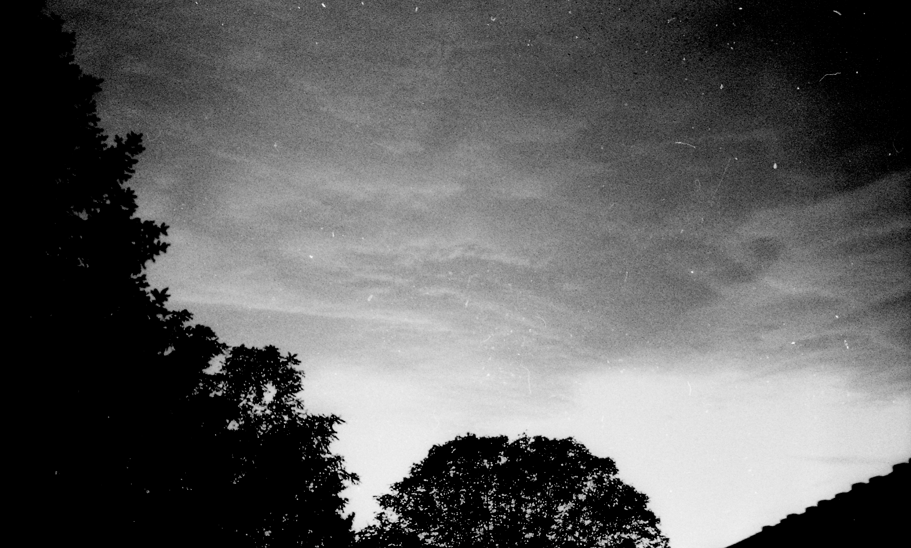 Sunset in grayscale on expired Fujifilm