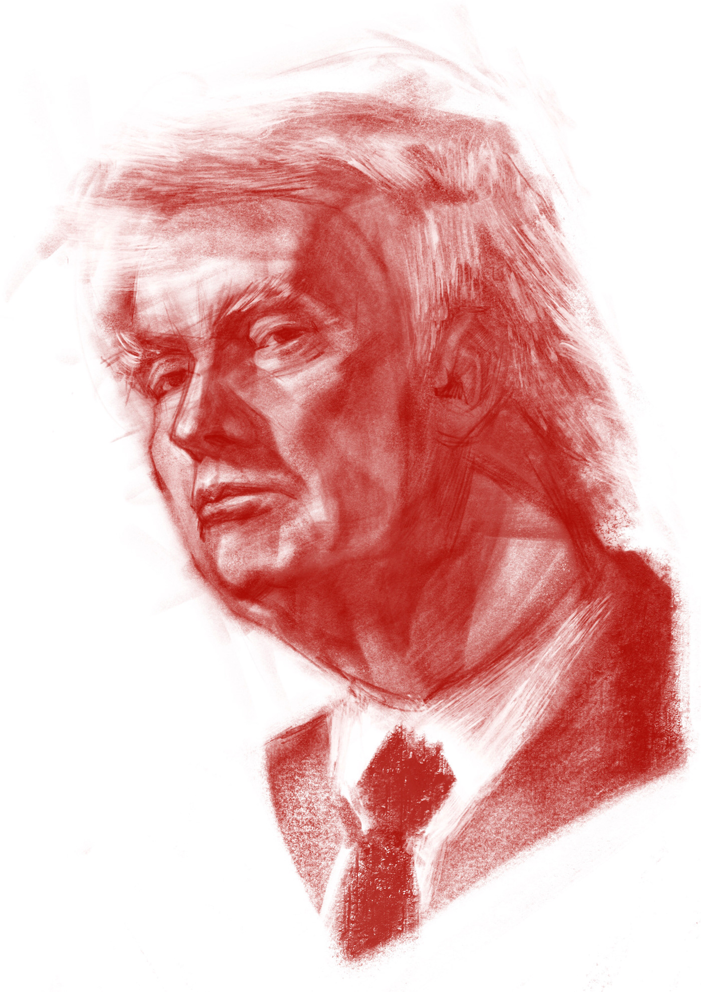 Portrait illustration of Donald J Trump