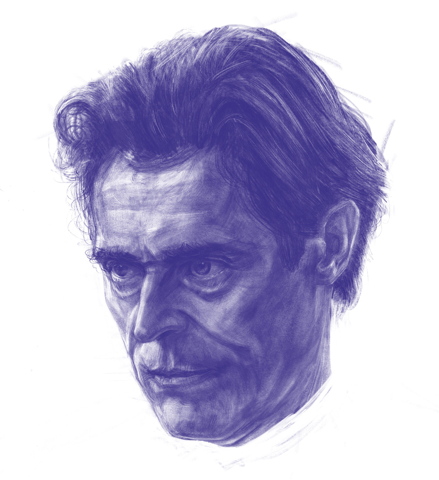 Portrait illustration of Willem Dafoe
