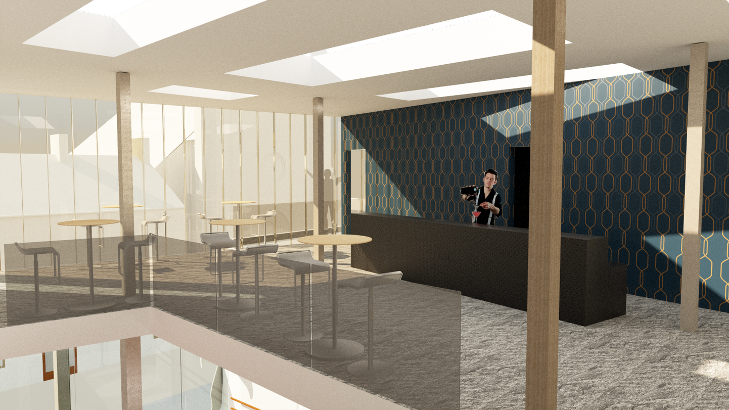 Café/bar on upper floor
