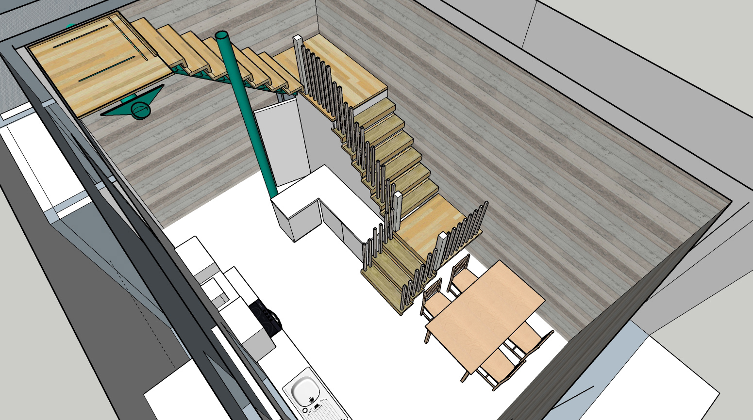 Sketchup design of new kitchen layout
