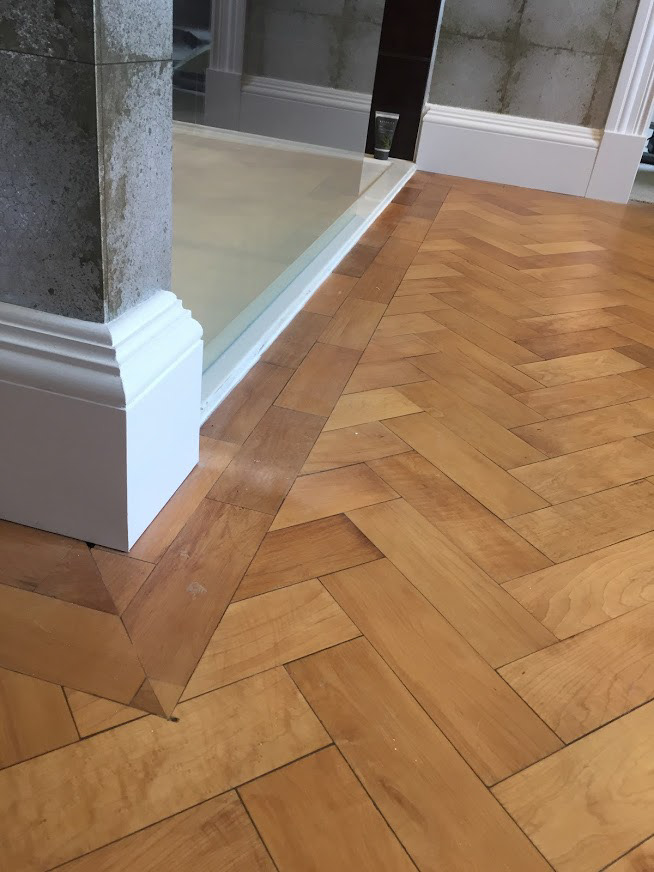 Reclaimed parquet flooring