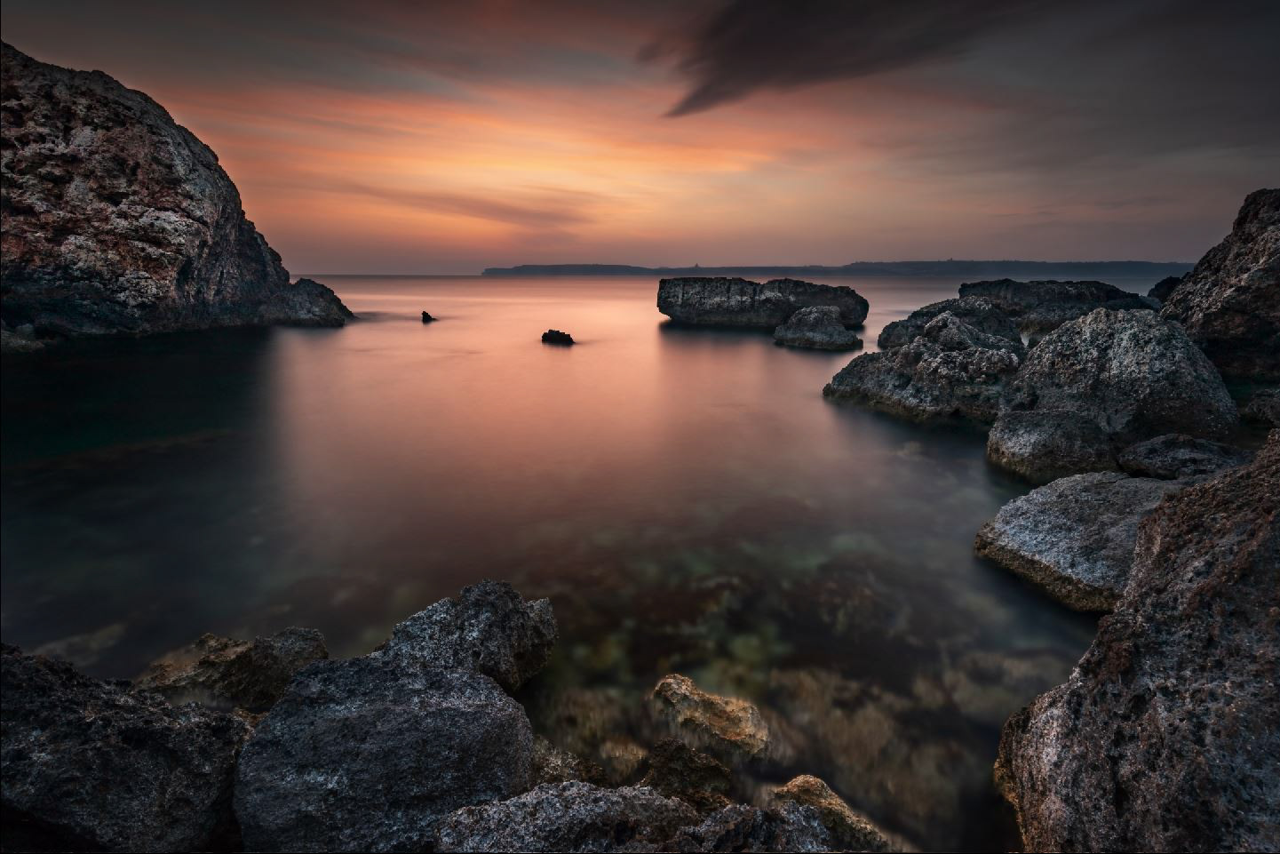 Theatrical rocks at dusk