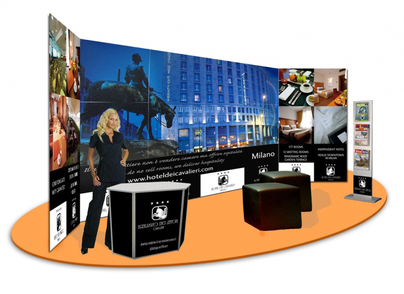 Progetto grafico Stand Hotel dei Cavalieri - MIlano