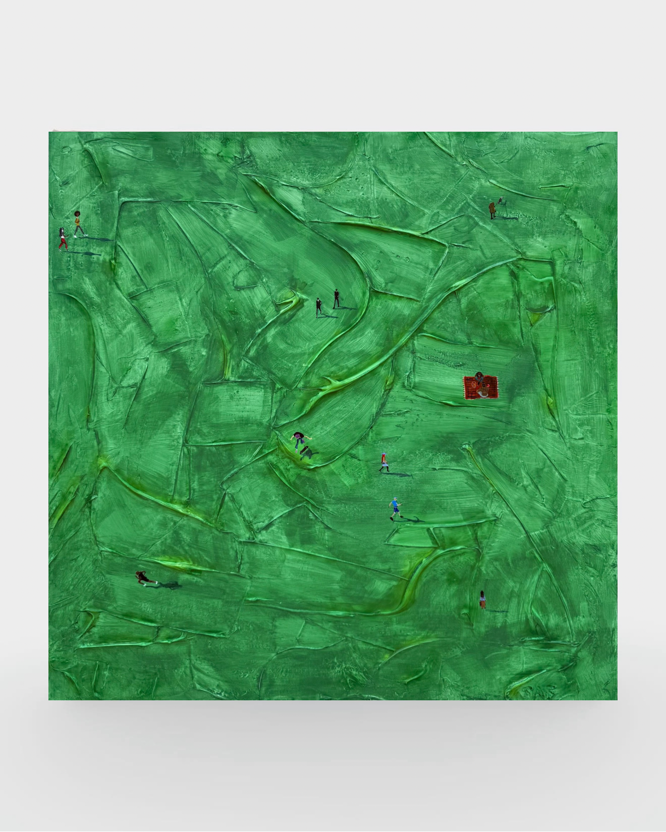 The Green In Between, 2026 acrylic paint, modeling paste, airbrush