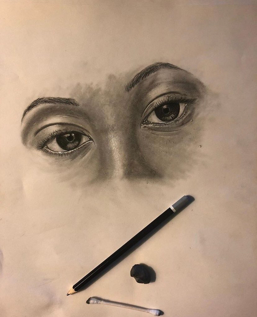 Self-Portrait EYES, 2018 pencil