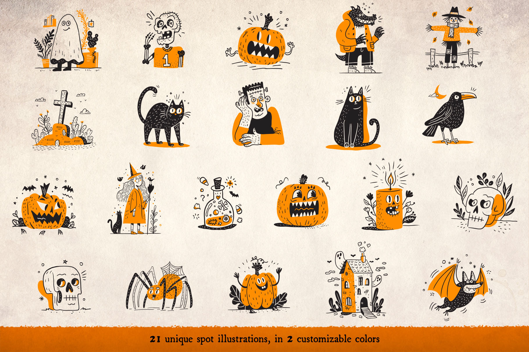 21 Spot illustrations