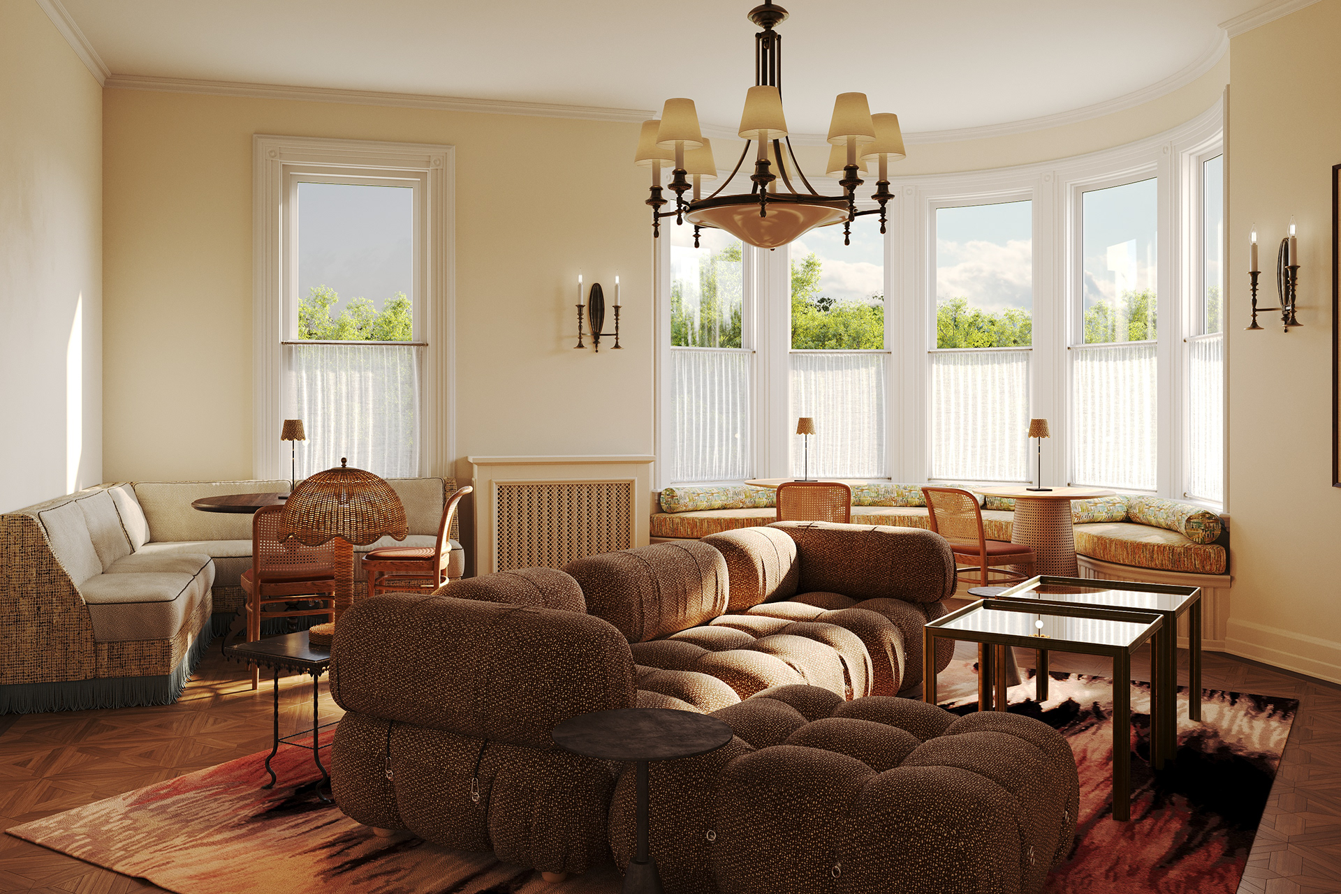 Belden House and Mews Living Room rendered by The Craft