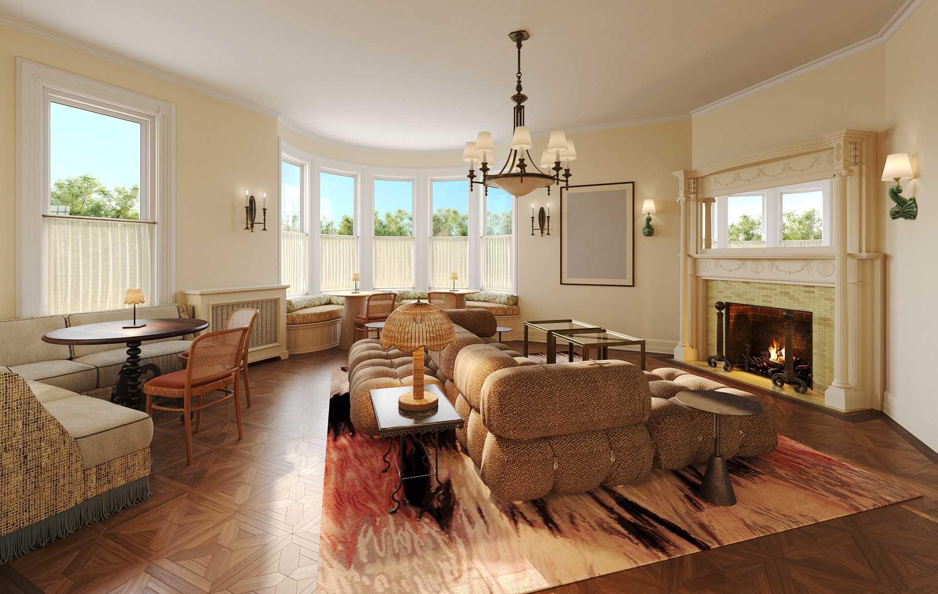 Belden House and Mews Living Room rendered by The Craft