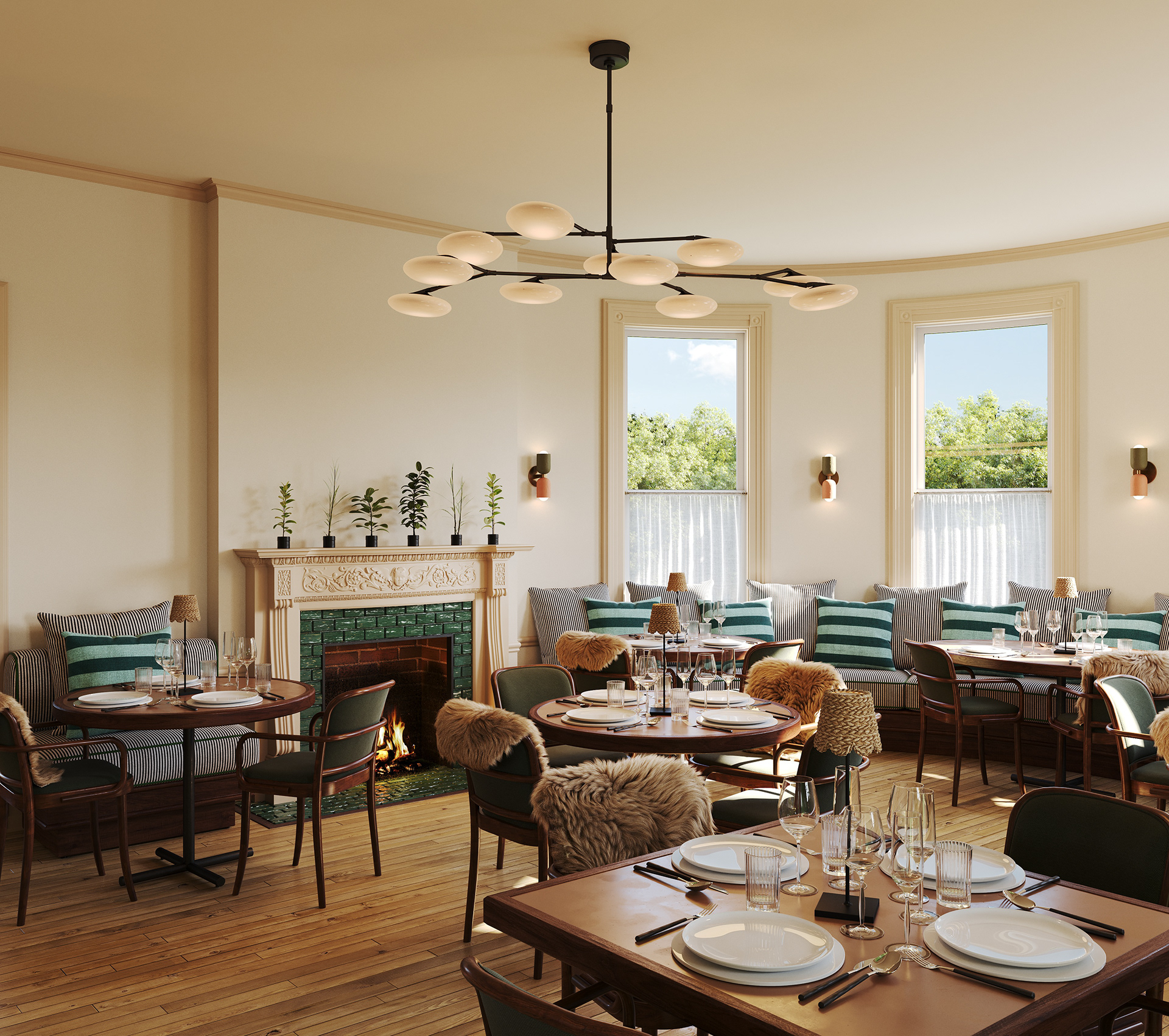 Belden House and Mews Dining Room rendered by The Craft