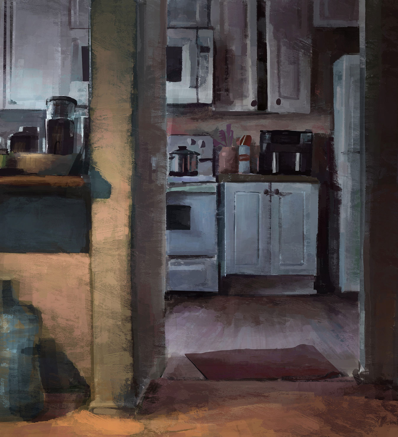 2 PM - Home Interior With Added Interior Light