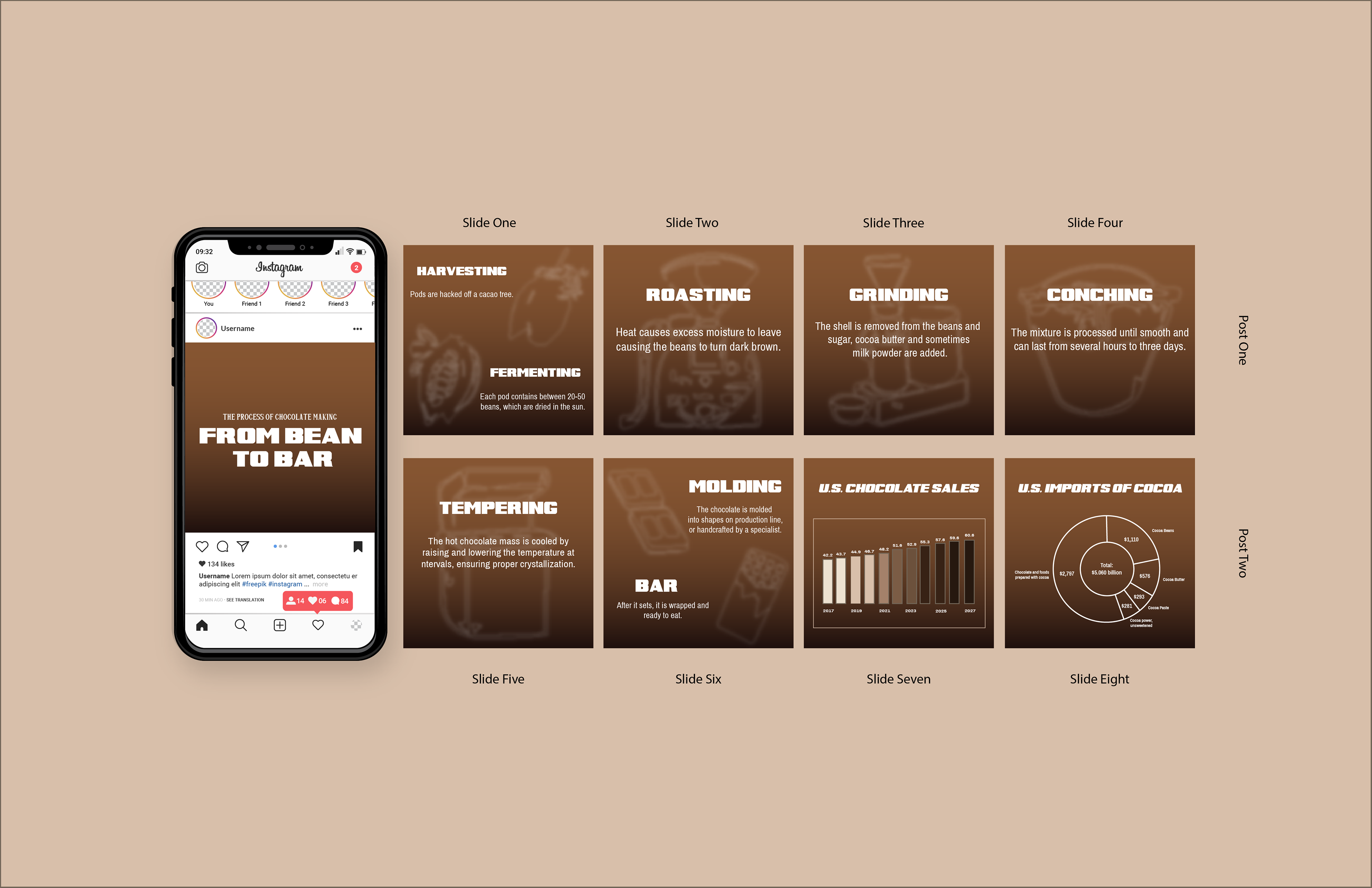 Digital Publishing Infographic instagram slides template