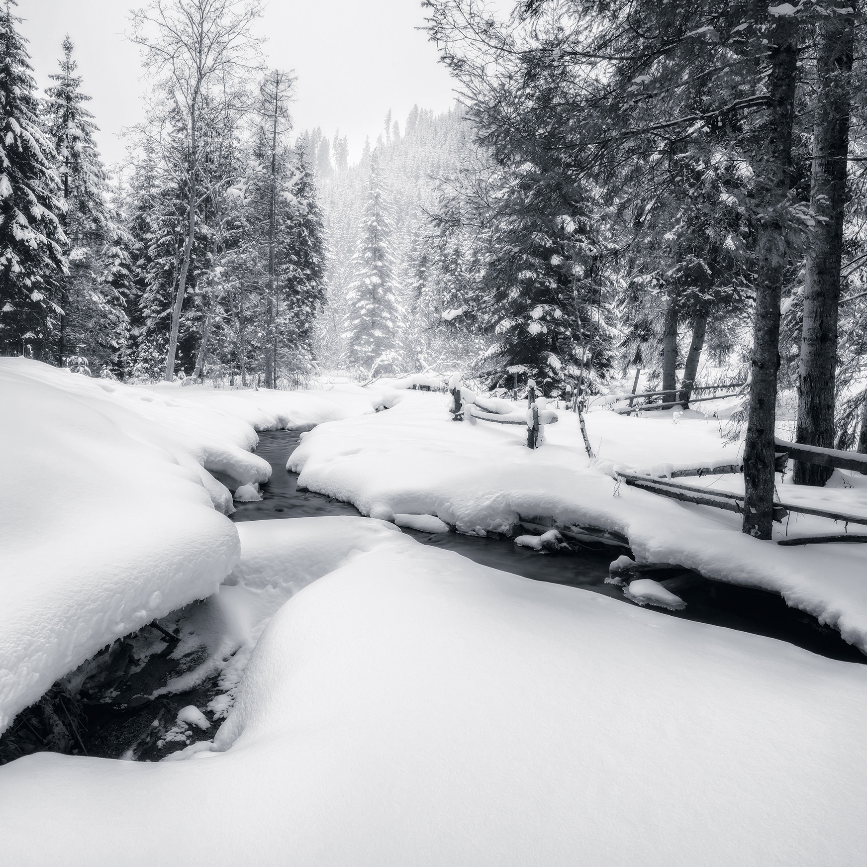 Winter in the Countryside, The Carpathian Mountains, Romania