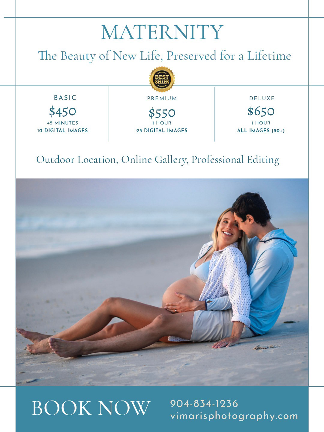 Maternity photographer pricing guide in Ponte Vedra Beach and Jacksonville