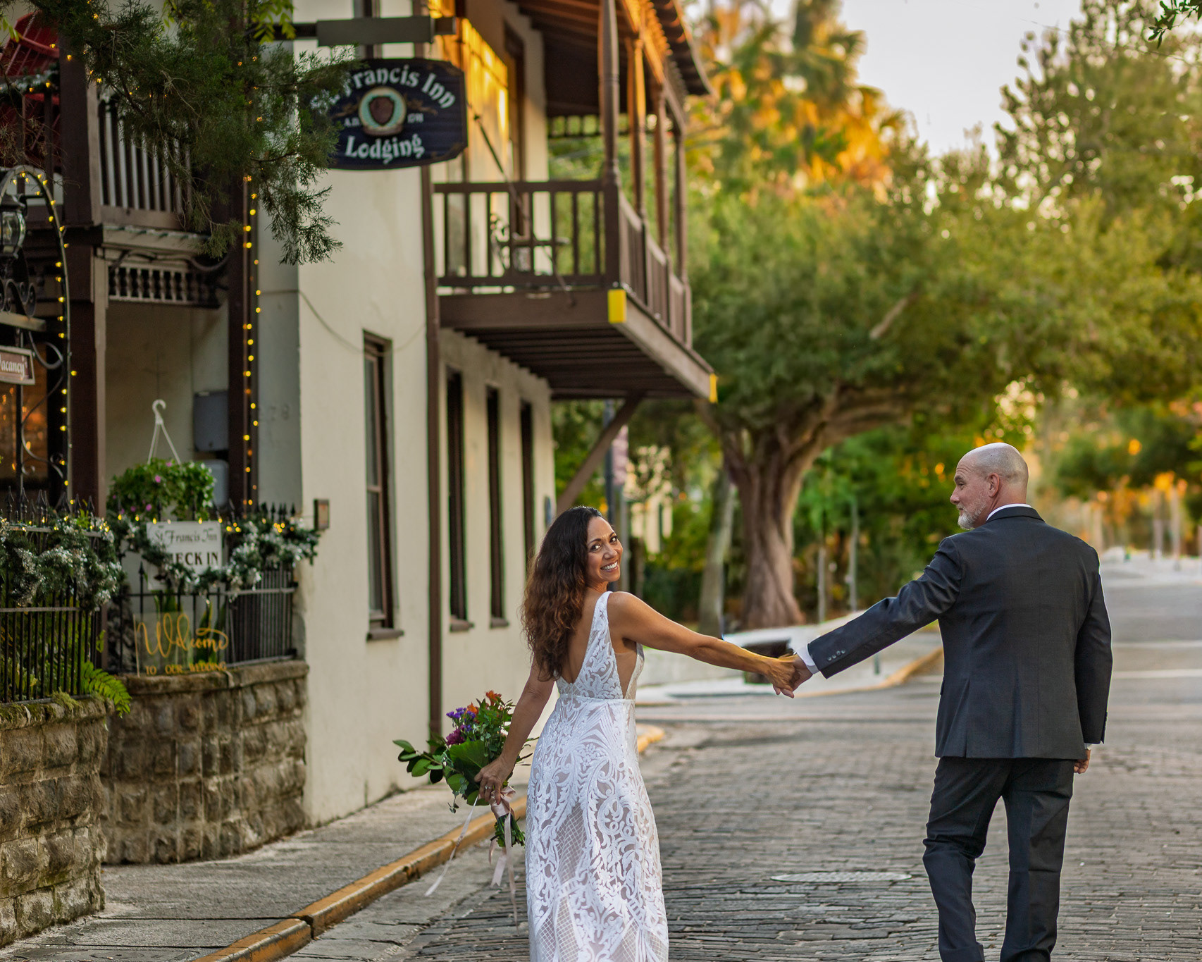 Authentic, timeless wedding and elopement photography in historic cobblestone streets of St. Augustine.