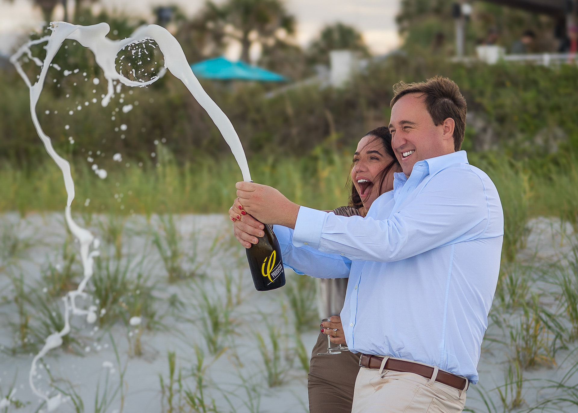 Surprise Engagement at sunset on Ponte Vedra Beach