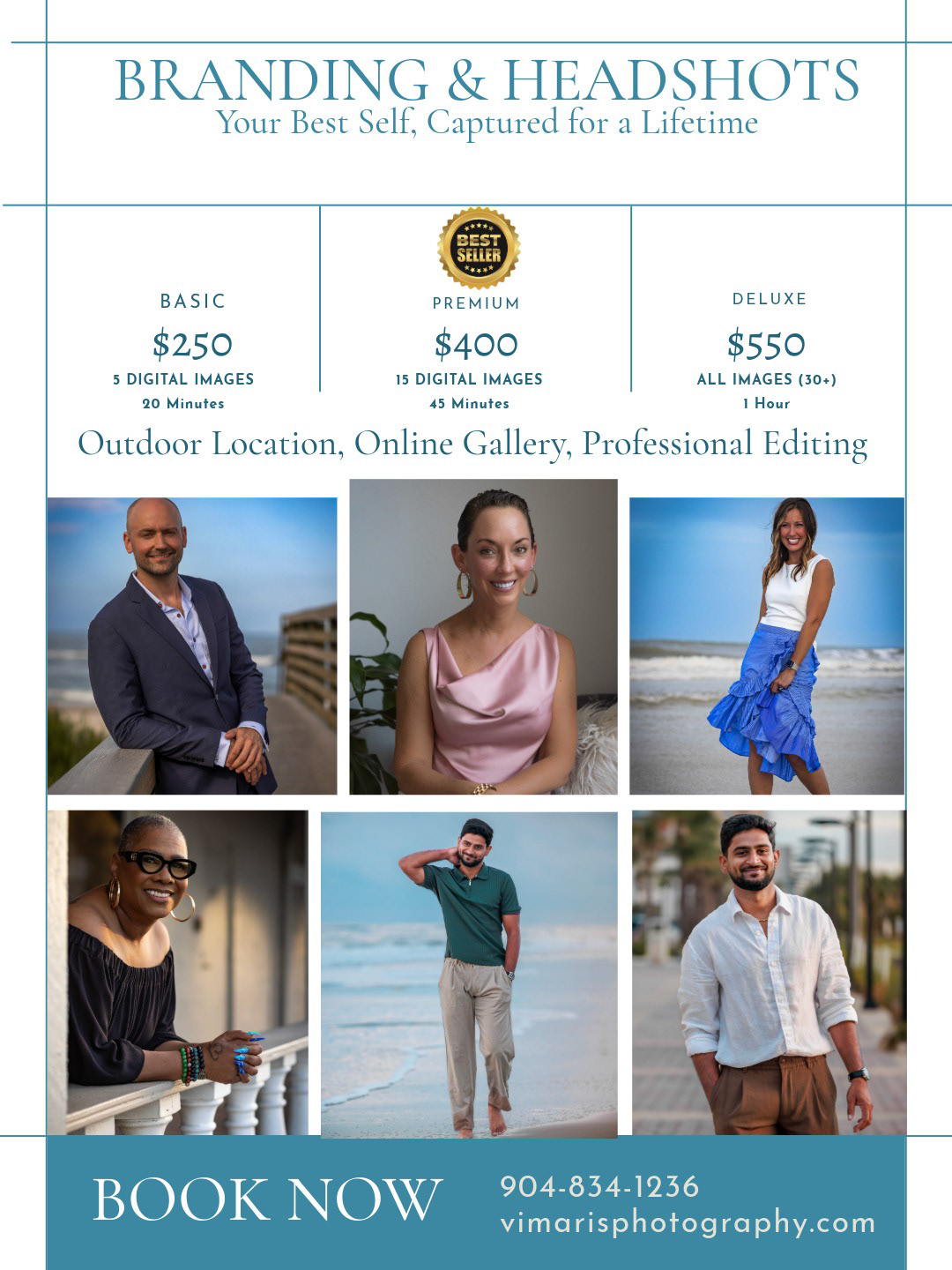 Branding and headshots photographer pricing guide in Ponte Vedra Beach and Jacksonville