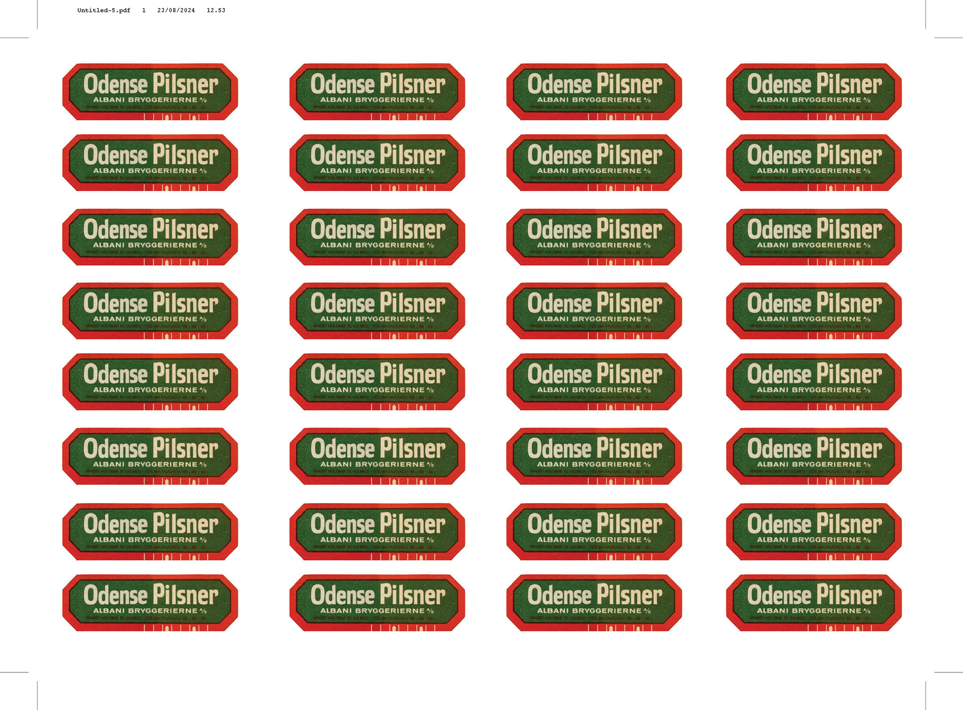 Recreation of Original Beerlabel, Top from 80's Festival ('Natasja' for GODT Media)