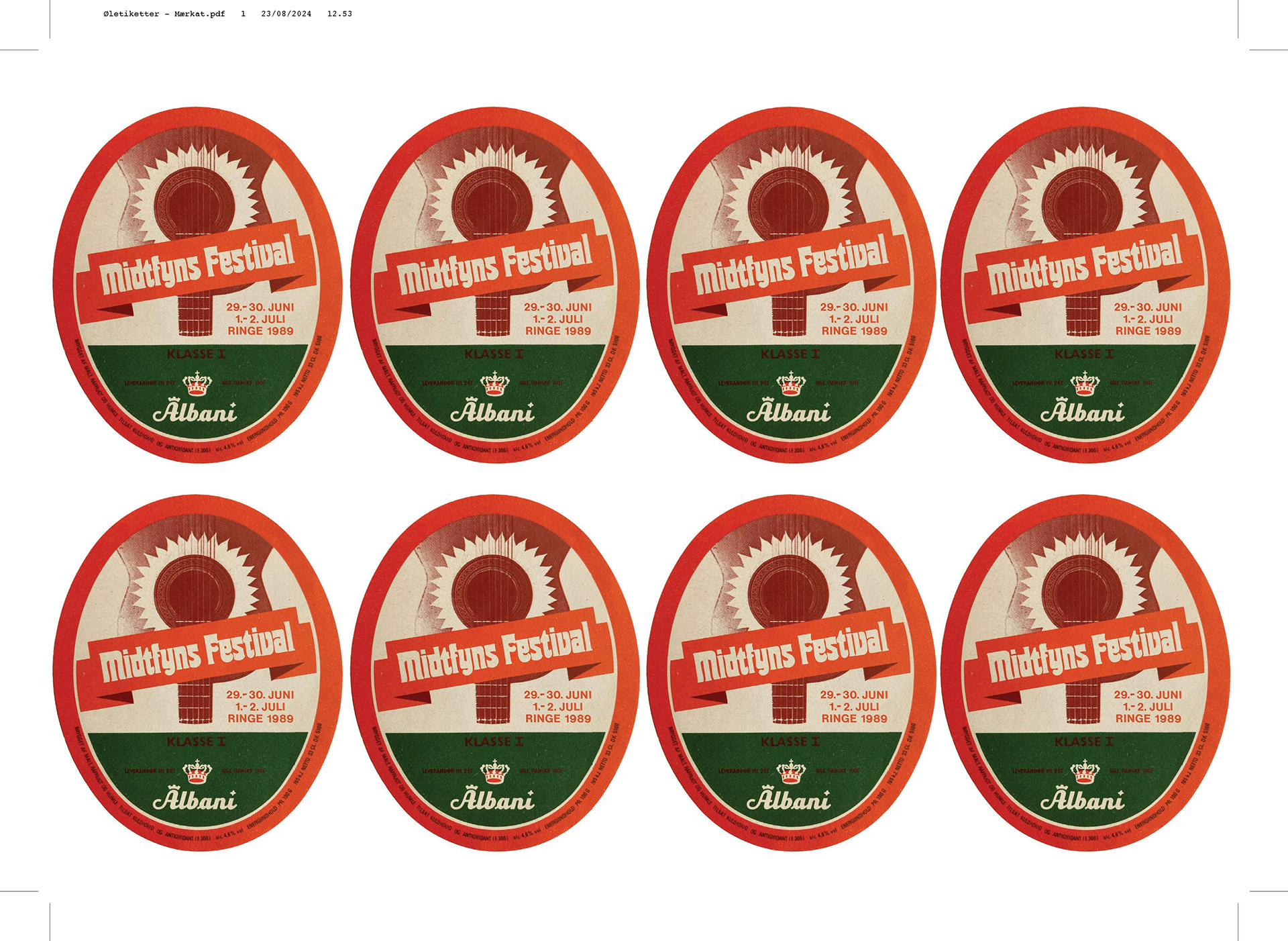 Recreation of Original Beerlabel, Mid from 80's Festival ('Natasja' for GODT Media)