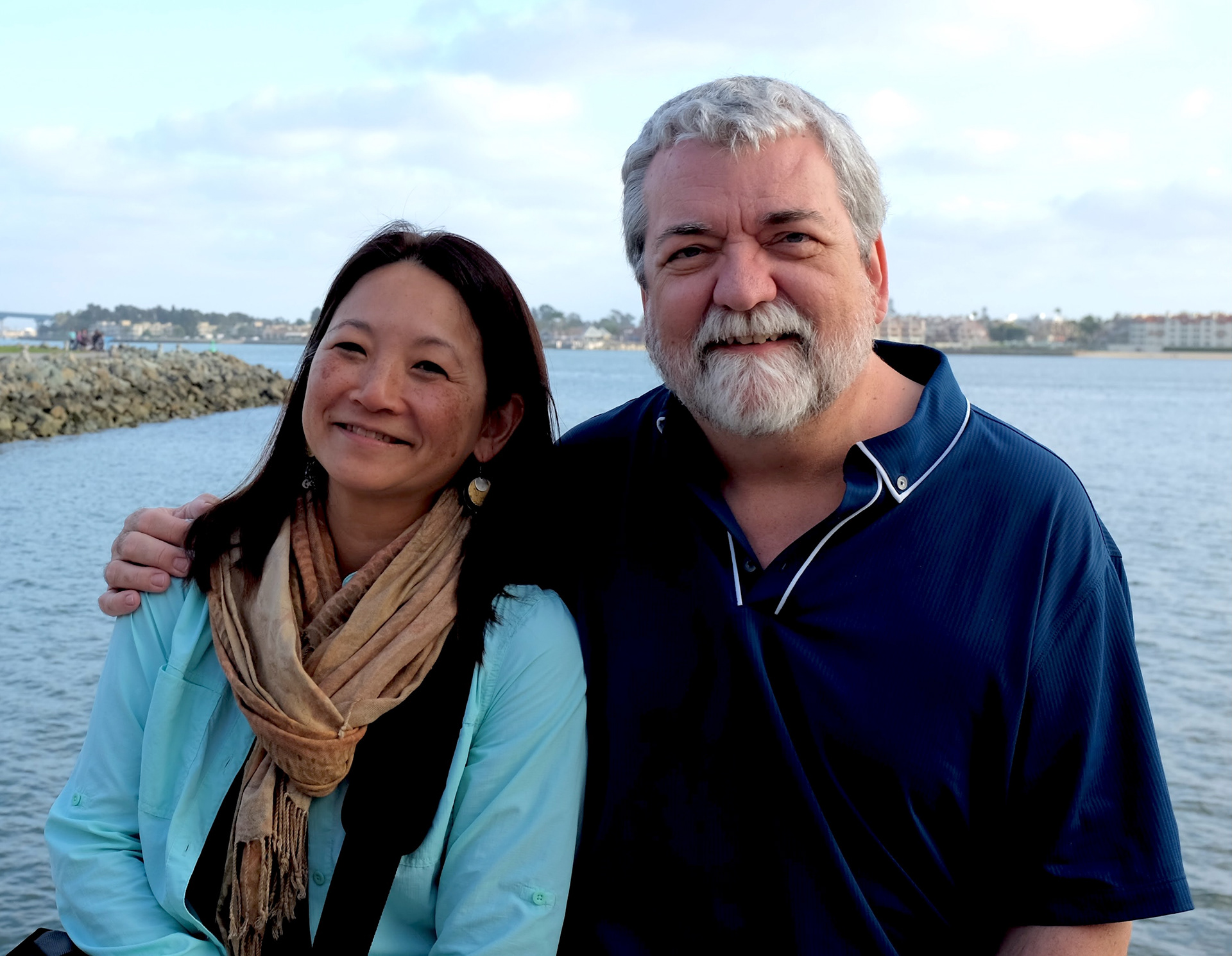with his wife Sharon
