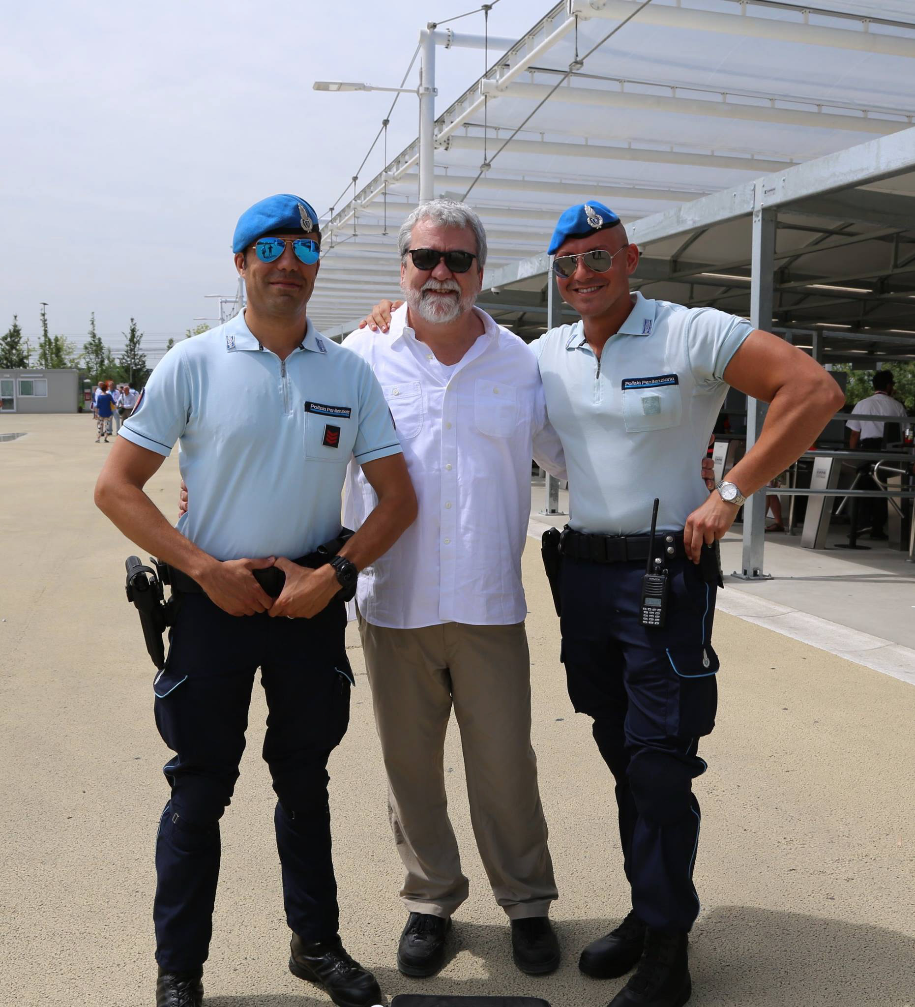 Daniel's Italian security detail at Milan World Expo