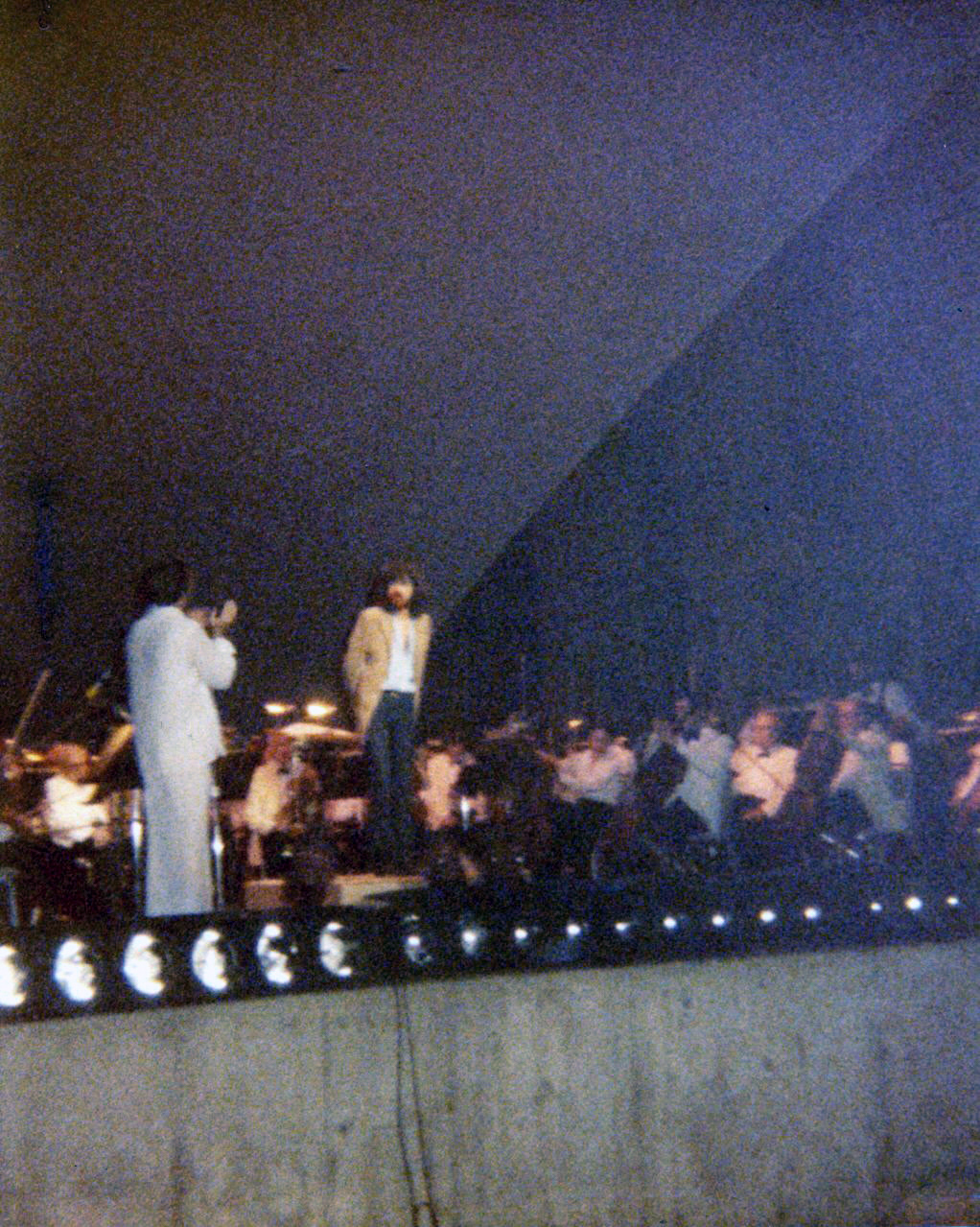 Taking a bow onstage with the Cleveland Orchestra in Blossom Music Center c. 1978