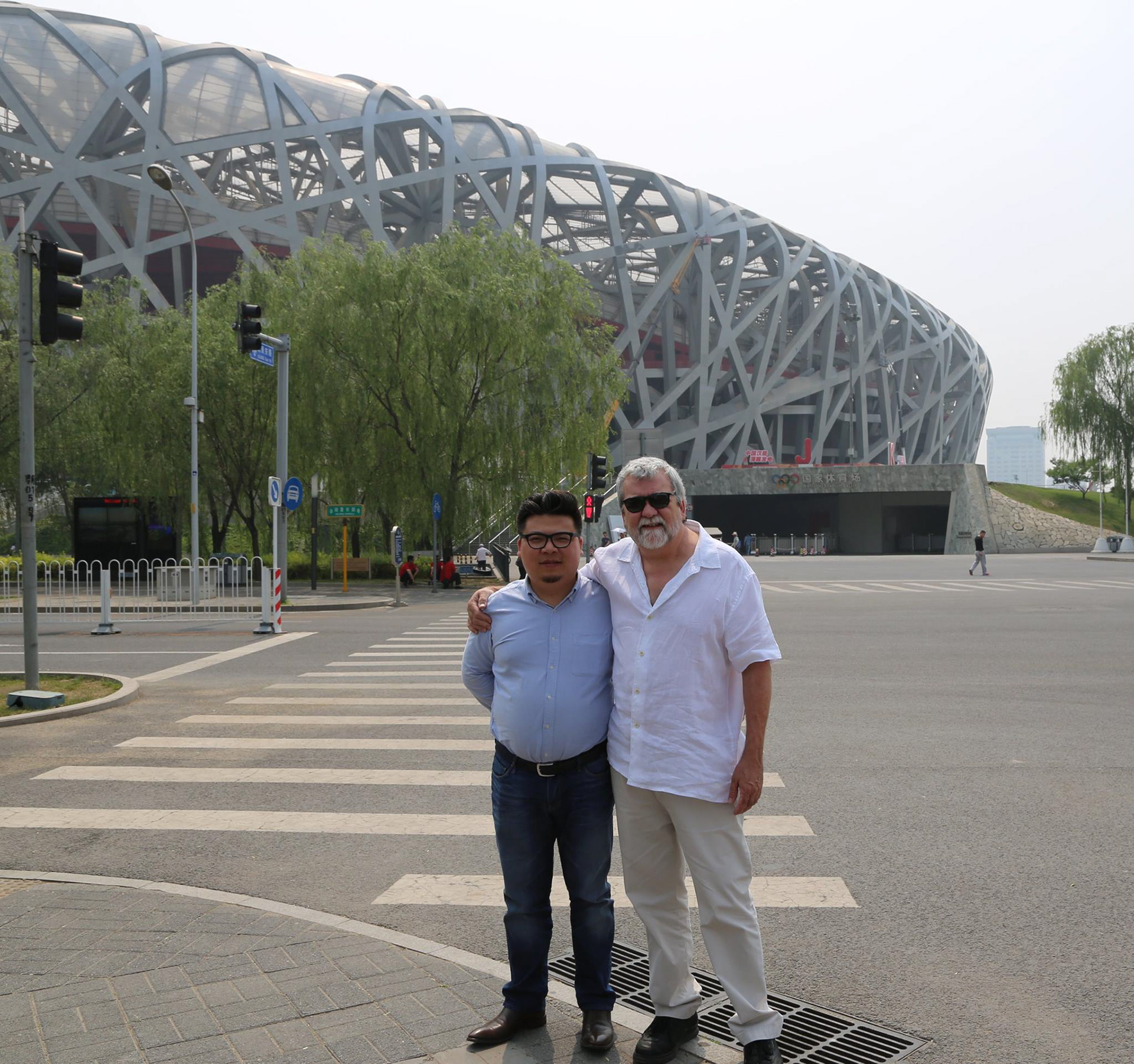 with Gang Guan (GG) at the "Birds Nest" Olympic Stadium Beijing China