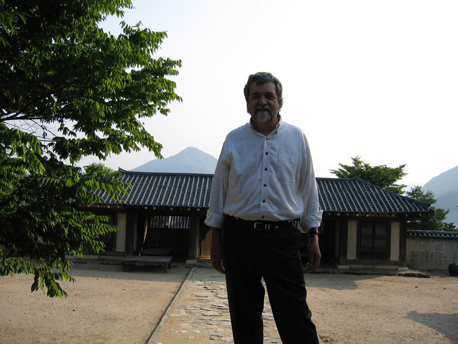 On a studio backlot in S. Korea