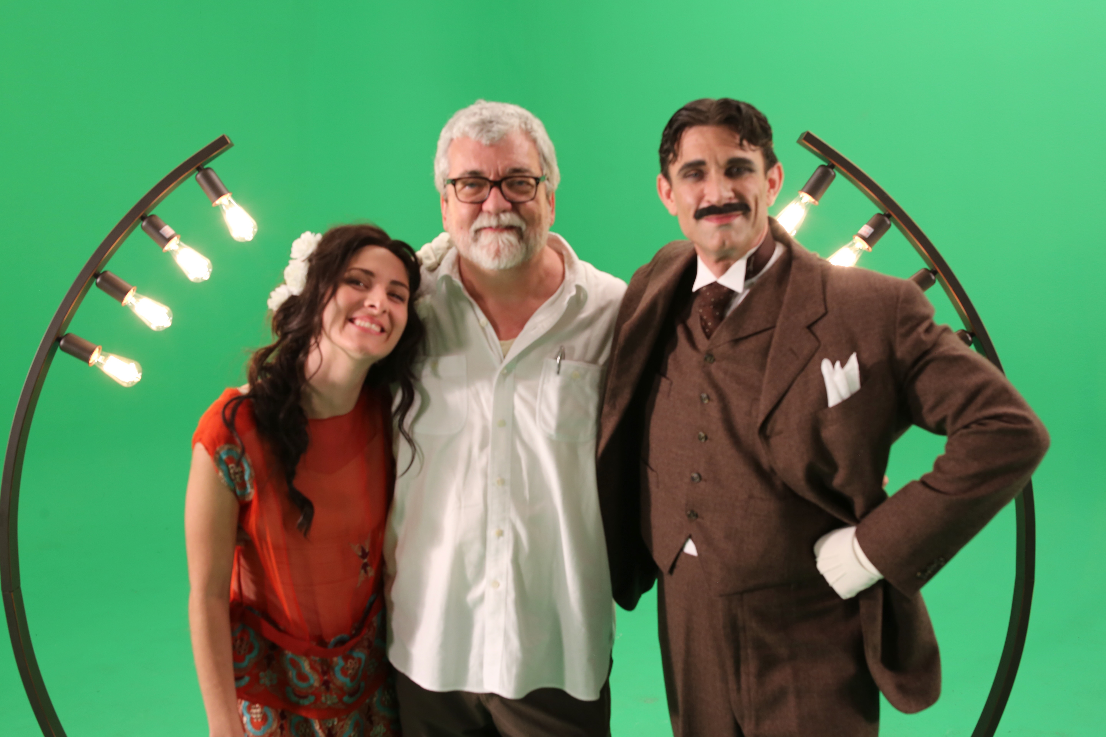 on set of Tesla shoot