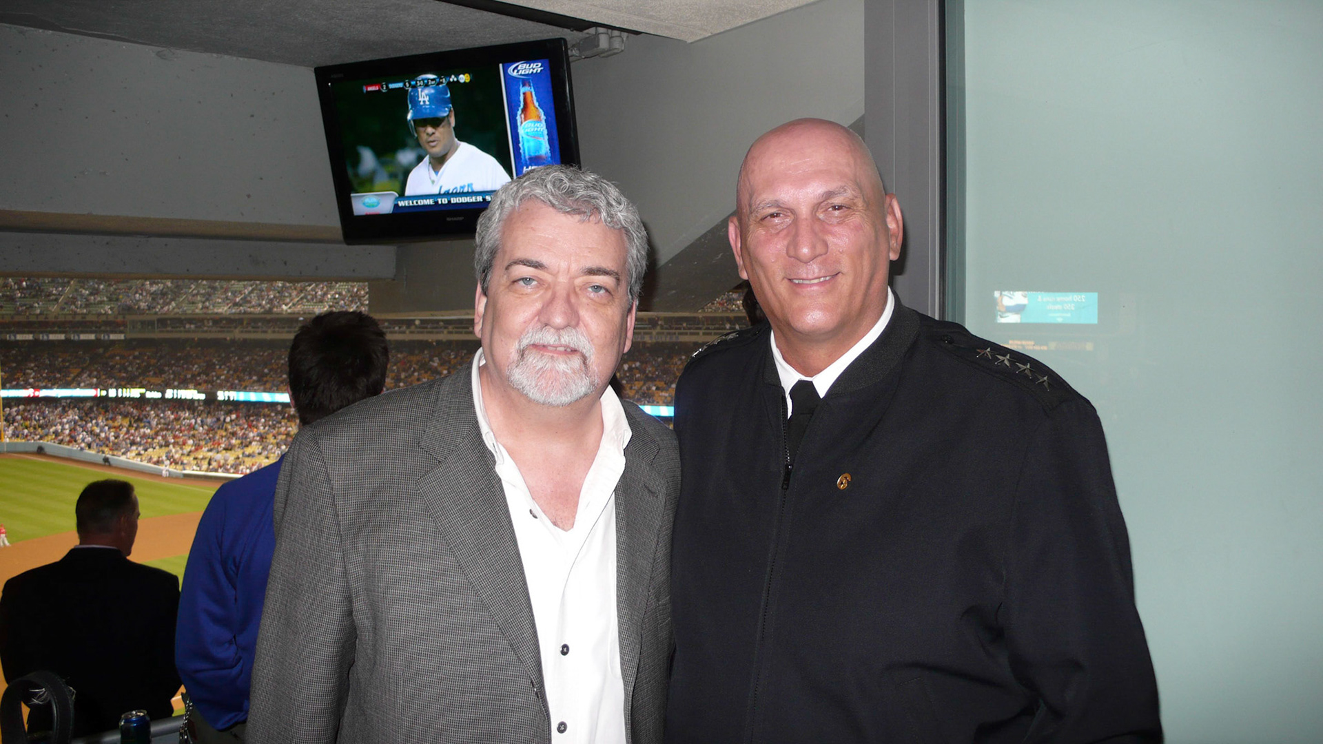 with General Ray Odierno (US Army Chief of Staff) in Magic Johnson's suite Dodger Stadium