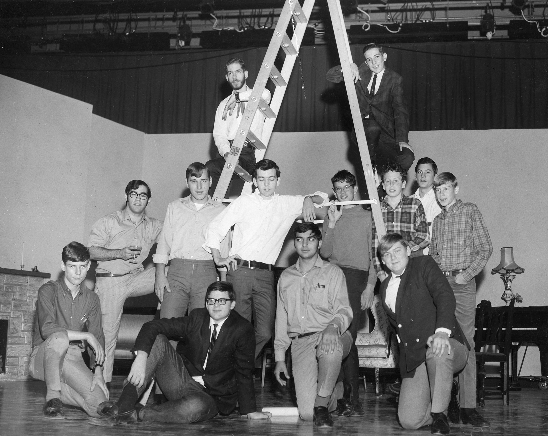 High school stage crew c. 1968-1969