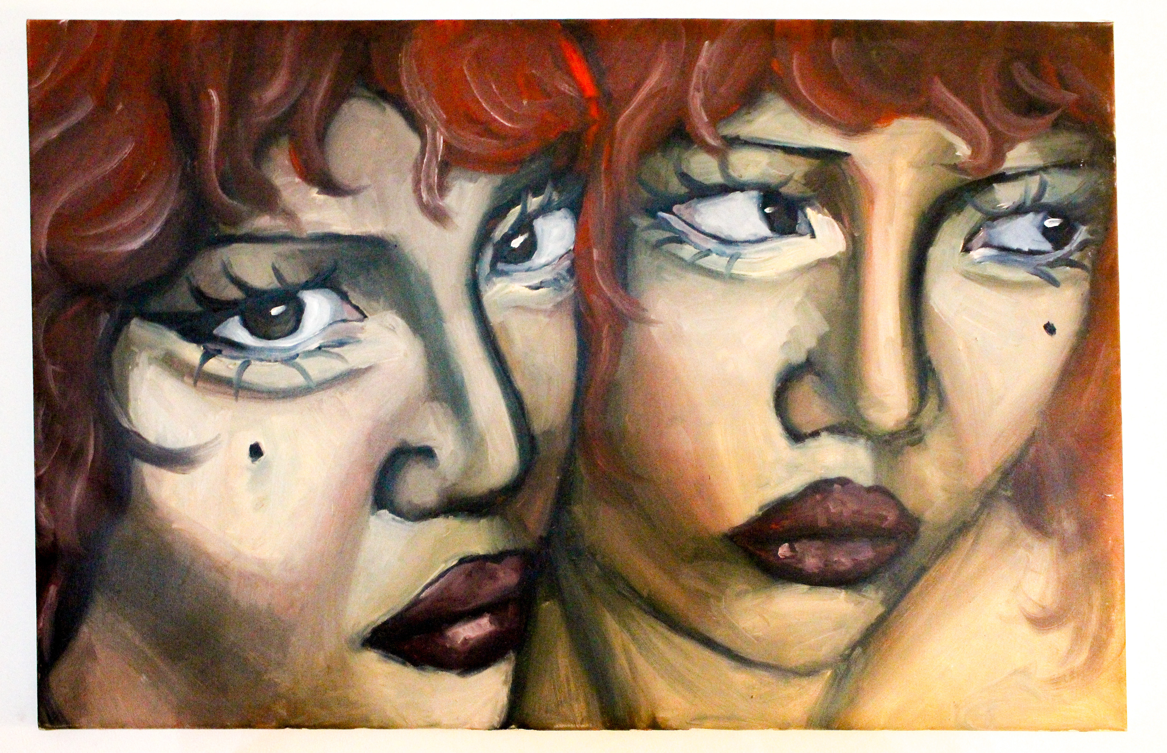 Double The Trouble, oil paint on canvas, 1150 cm x 75 cm, 2025.