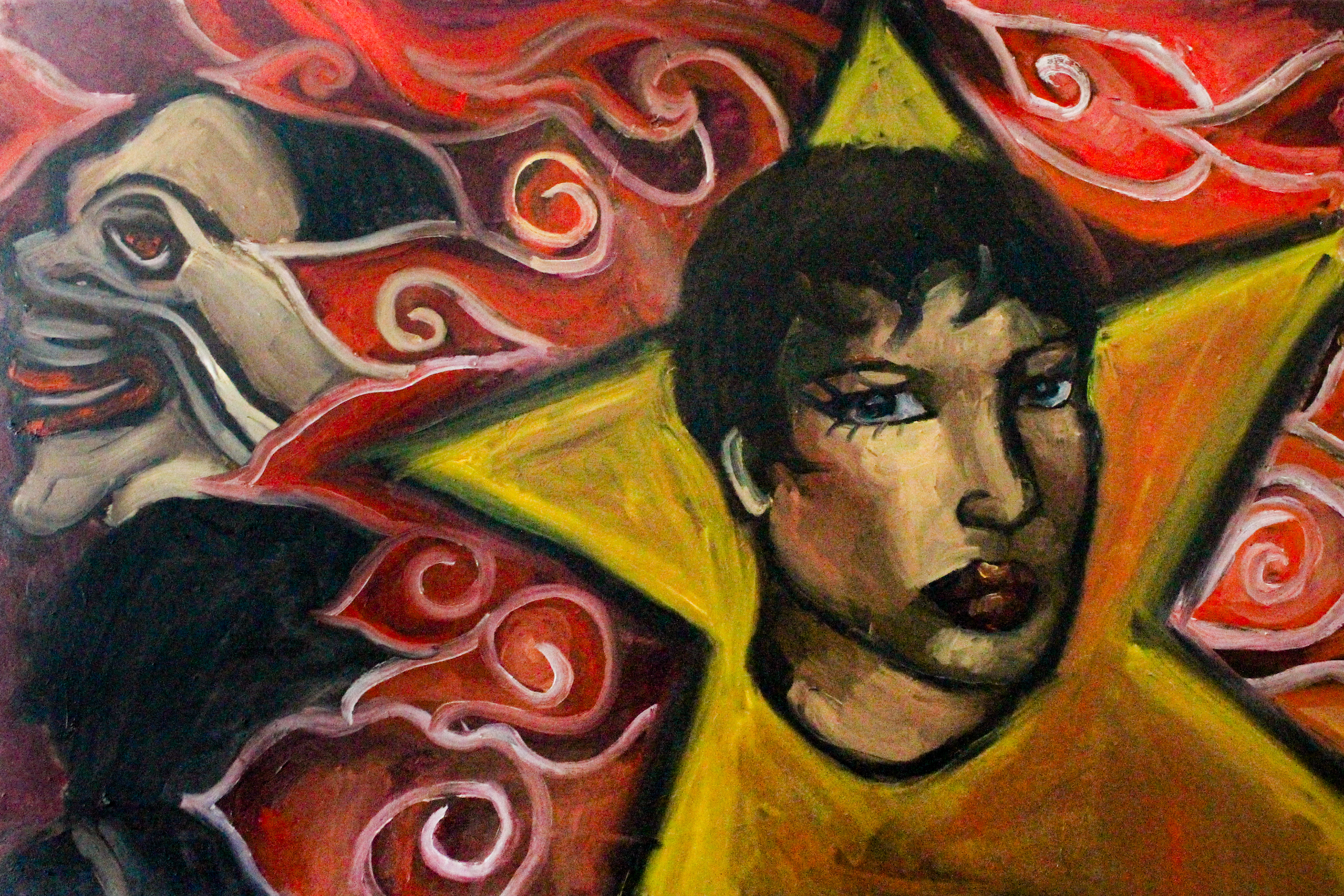 The Javanese Jester, oil paint on canvas, 80 cm x 120 cm, 2025.