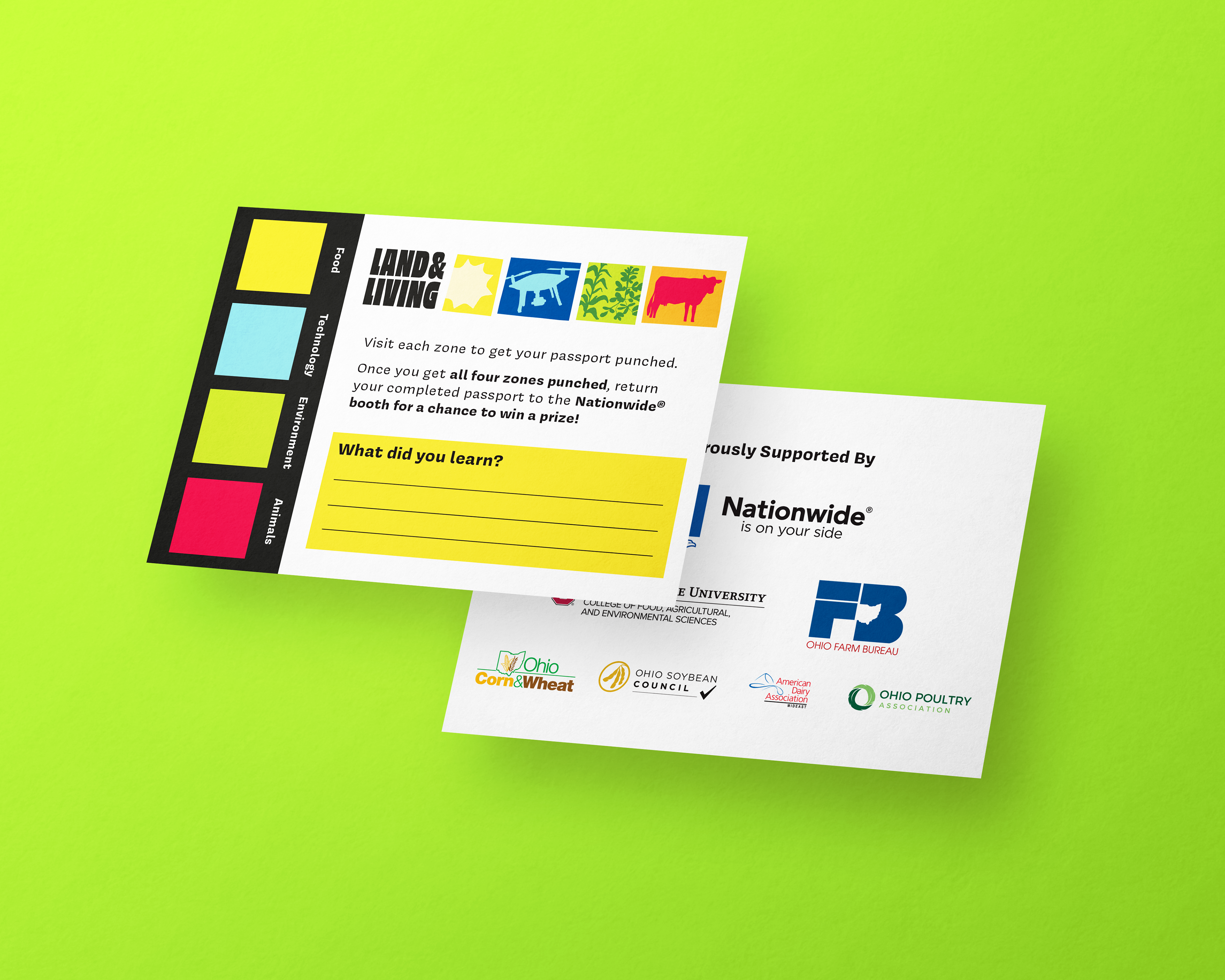 Passport Activity: Card attendees can fill out throughout the exhibit to win a prize.