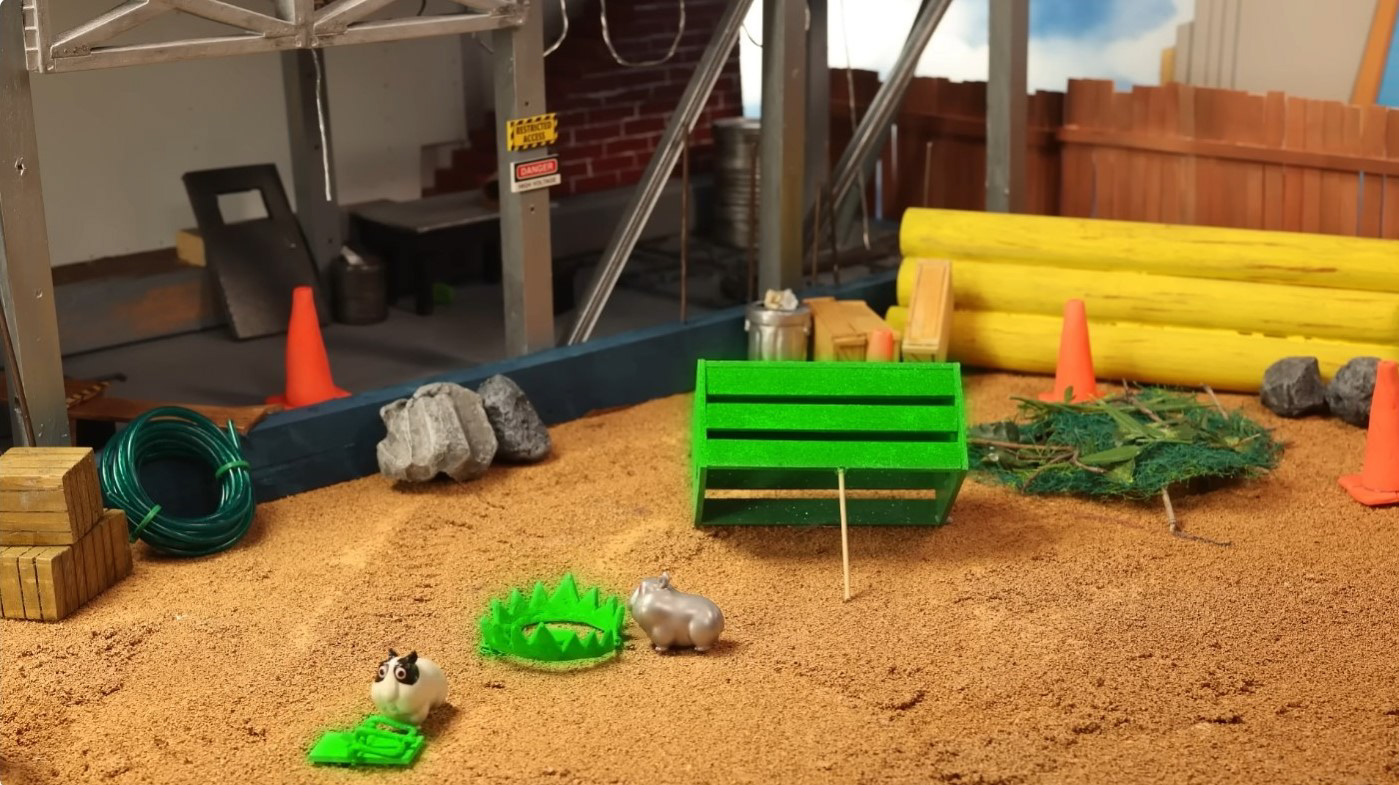 Fabricated Construction site with kryptonite traps
