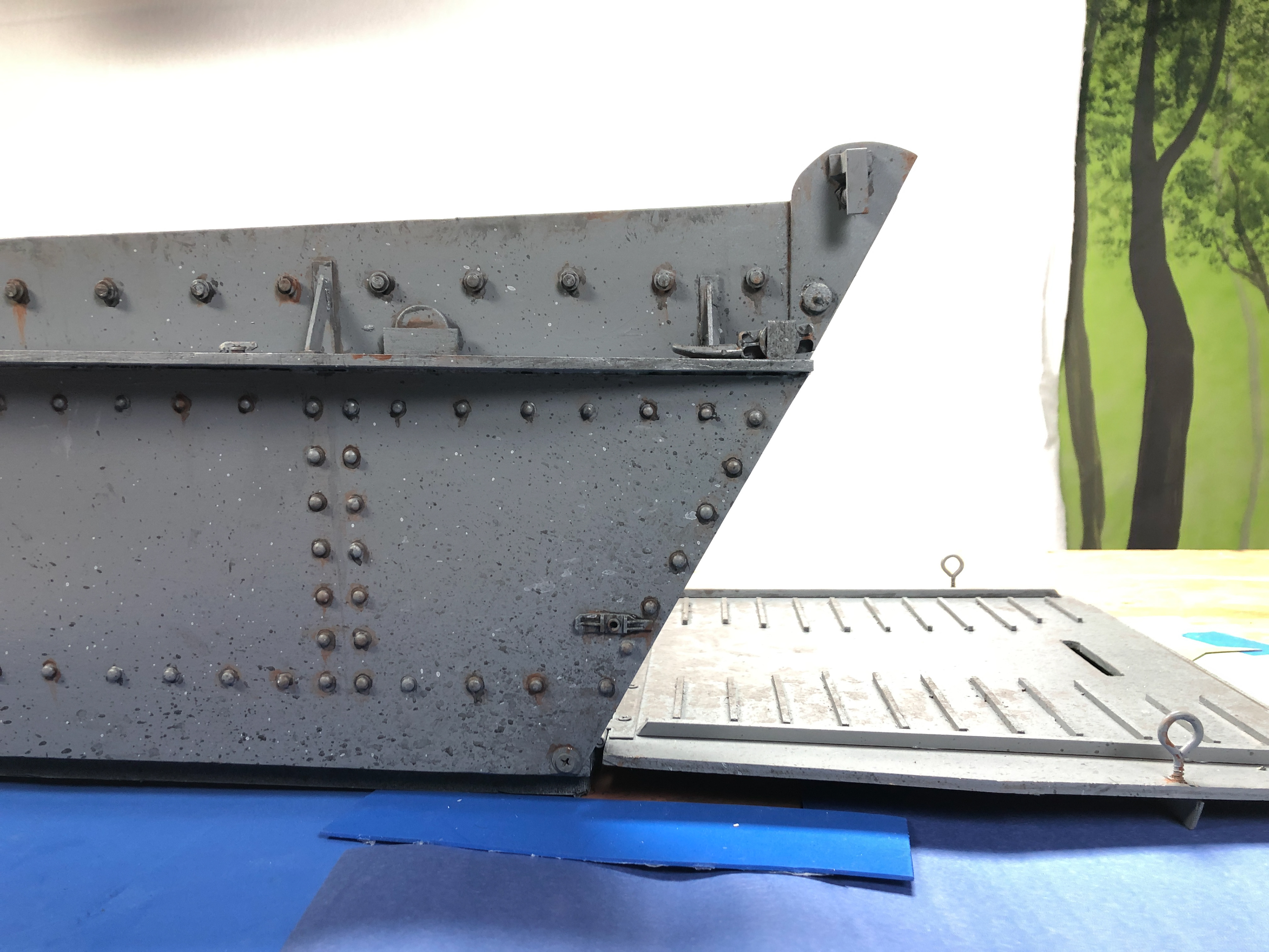 Paint Detail. Bolts were made from legos and rivets from googly eyes.