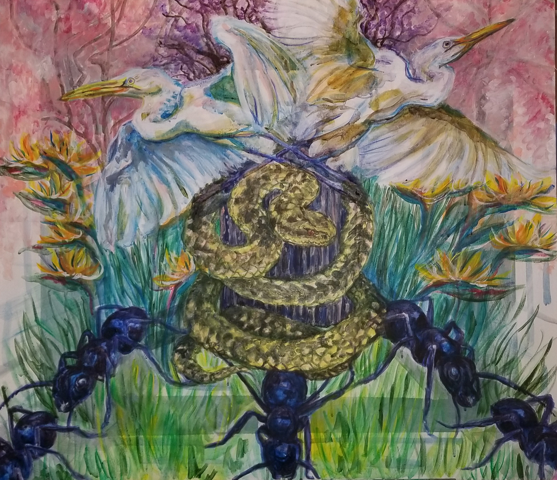+LA Alchemy, 28"x32", acrylic on canvas