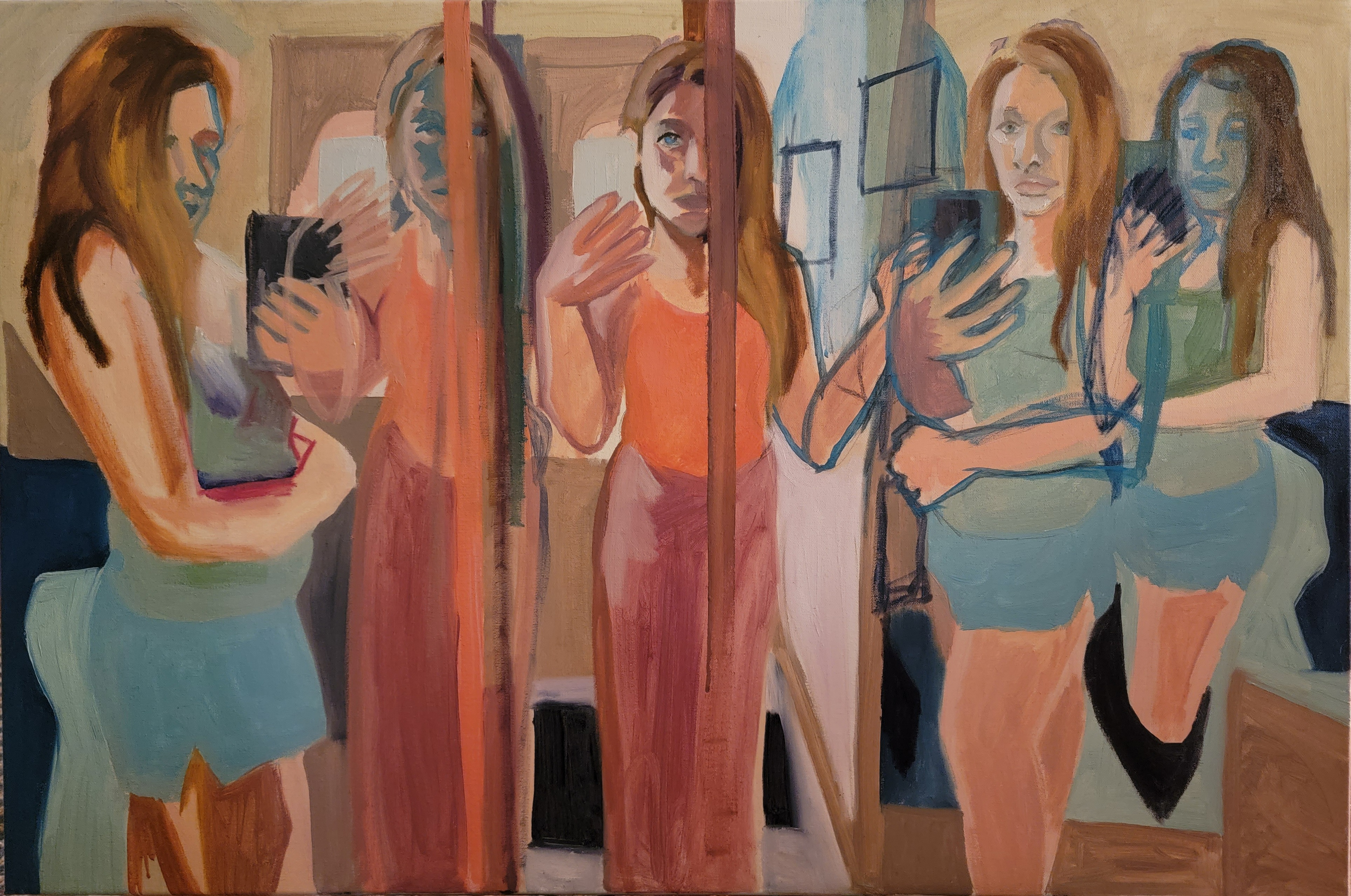 With and Without You, 24" x 36," Water-soluble Oils on Canvas